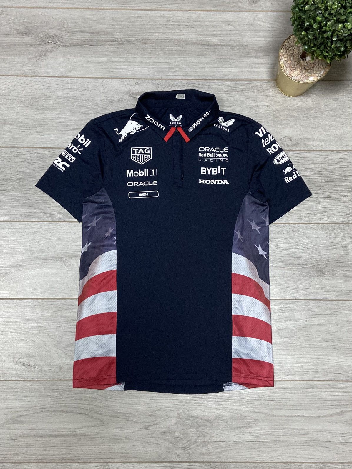 Castore Red Bull USA 🇺🇸 flag polo tee Castore pirelli Size US S / EU 44-46 / 1 - 1 Thumbnail