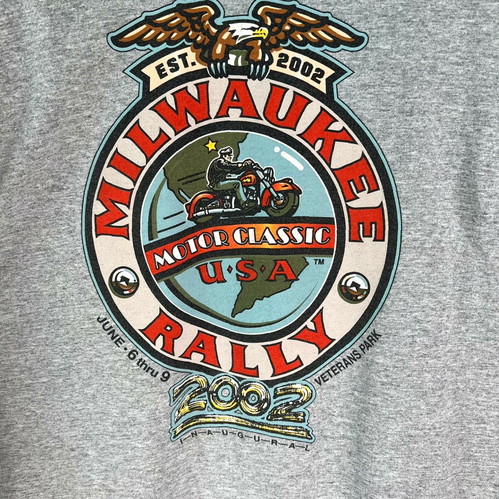 Harley Davidson VINTAGE Harley-Davidson Wisconsin Mil Rally 2002 Mens Gray Long Sleeve T-Shirt XL Shirt Mens Gray 2002 Motorcycle Graphic US Made Size US XL / EU 56 / 4 - 2 Thumbnail