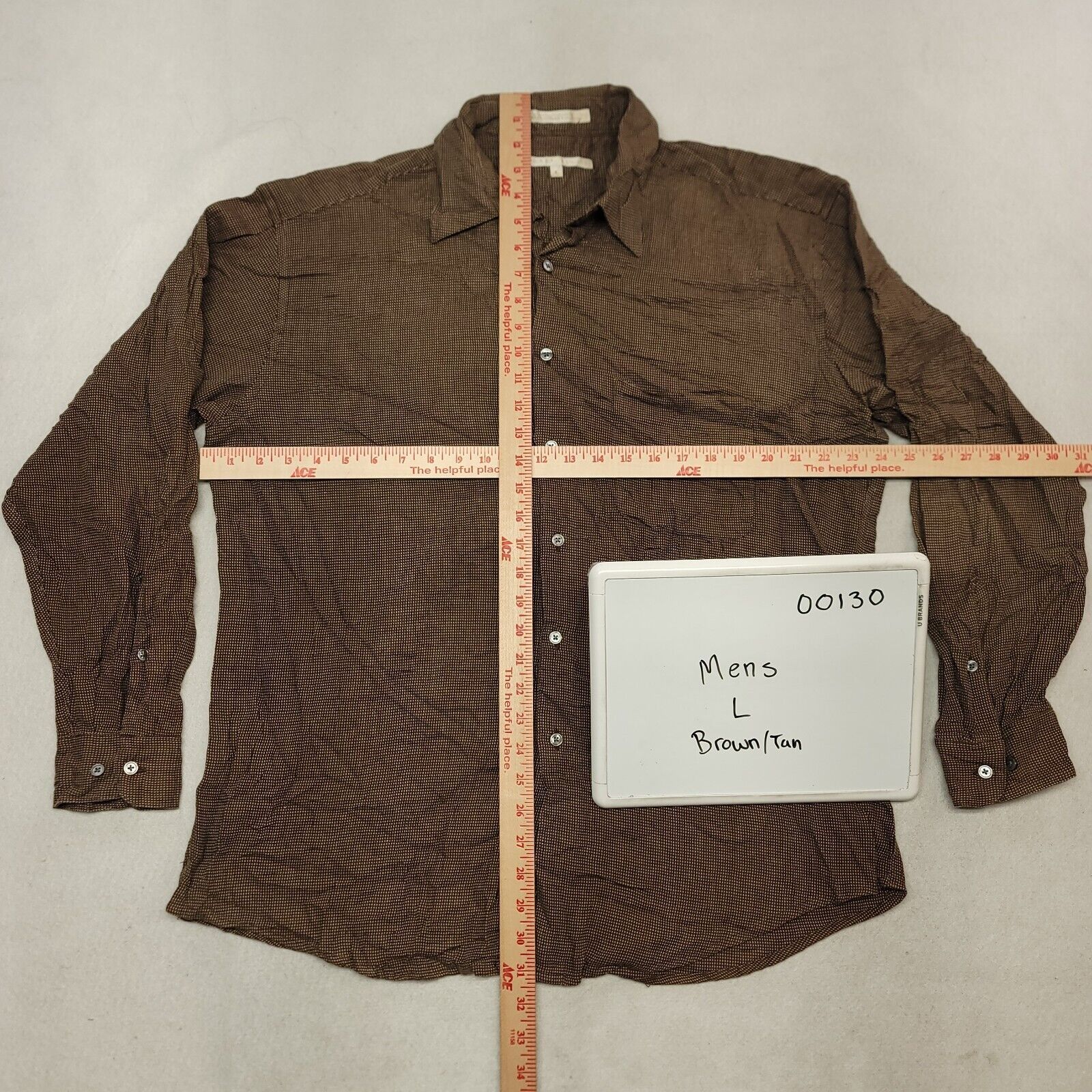 Perry Ellis Perry Ellise Casual Long Sleeve Shirt Mens Size Large Brown Size US L / EU 52-54 / 3 - 9 Thumbnail