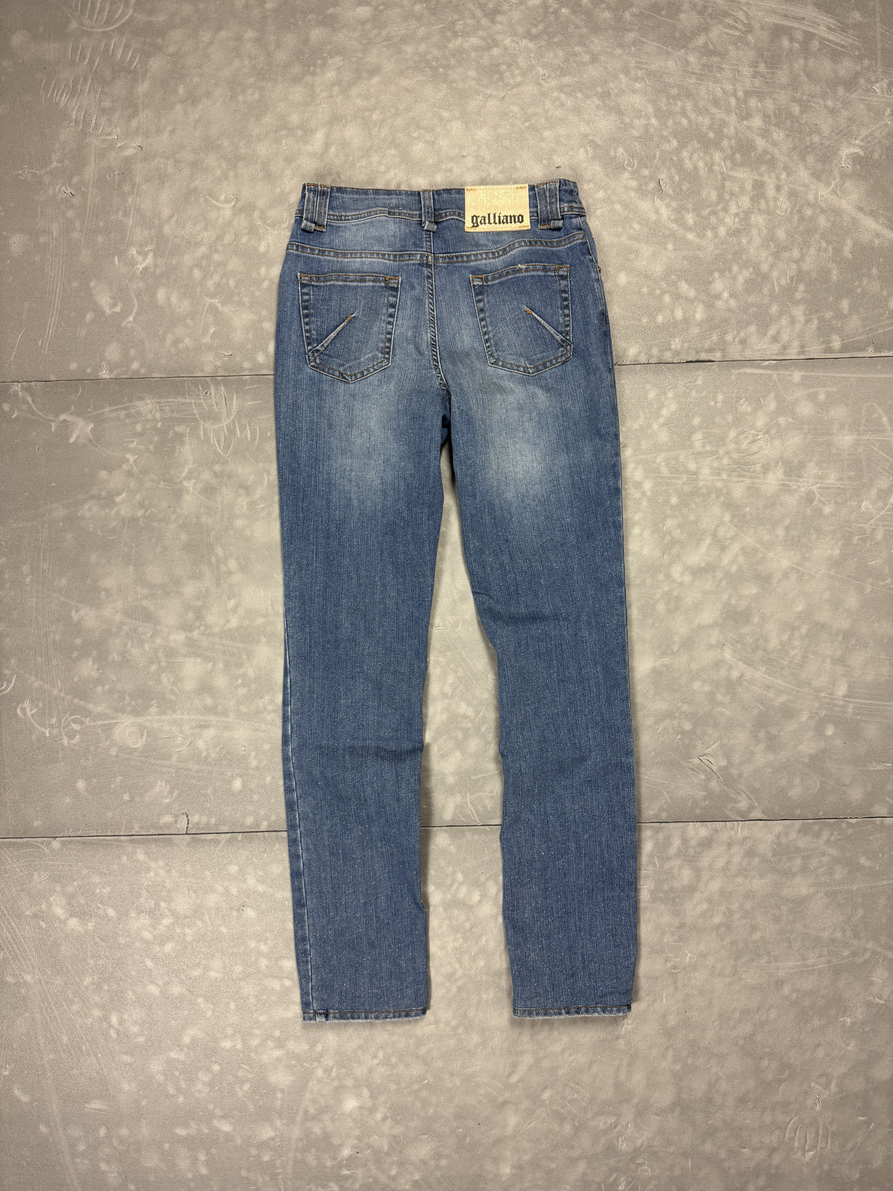 John Galliano × Vintage John Galliano denim jeans streetwear retro glitter y2k Size 28" / US 6 / IT 42 - 2 Thumbnail