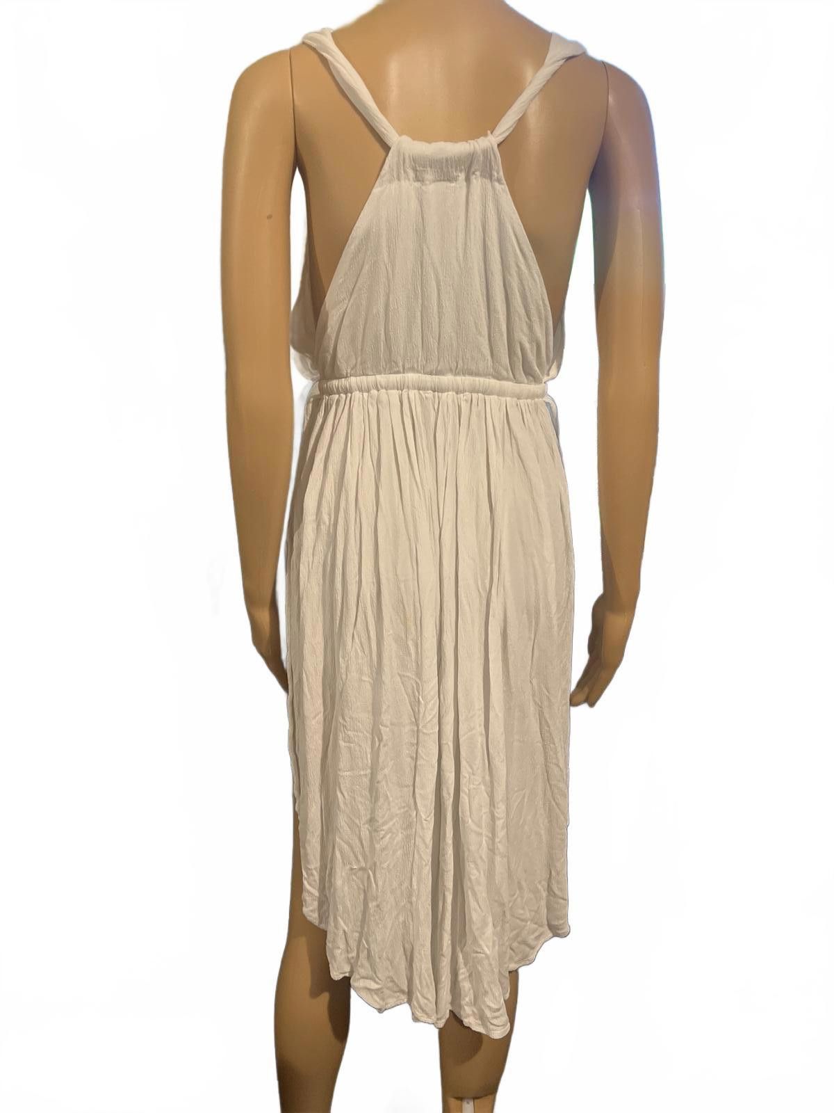 Lulus Lulu's White Sleeveless V-Neck Wrap Dress Drawstring Waist S Size S / US 4 / IT 40 - 5 Thumbnail