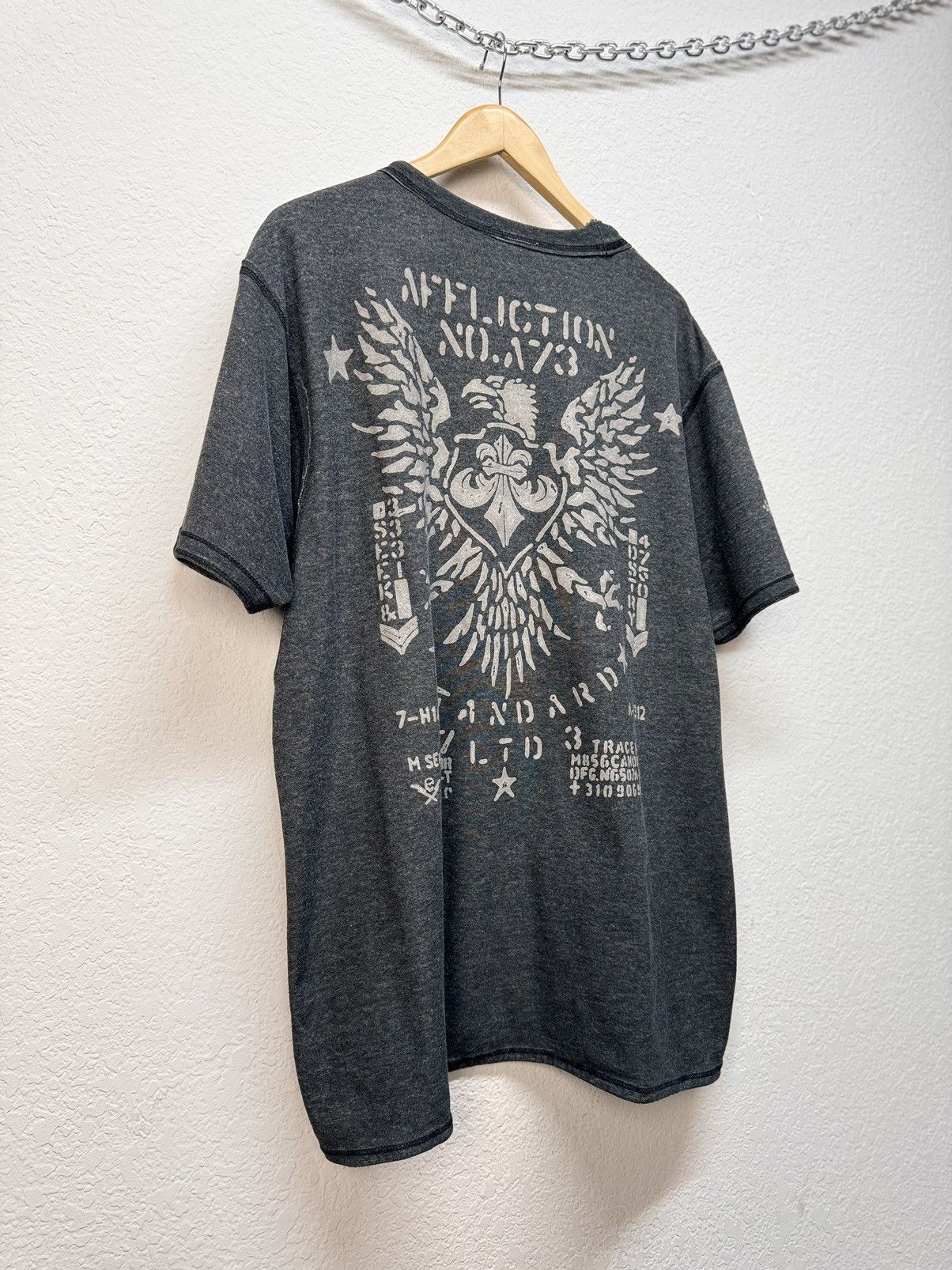 Affliction × Japanese Brand × Vintage Vintage Reversible Affliction Double Skull Black T Shirt Size US XL / EU 56 / 4 - 11 Thumbnail