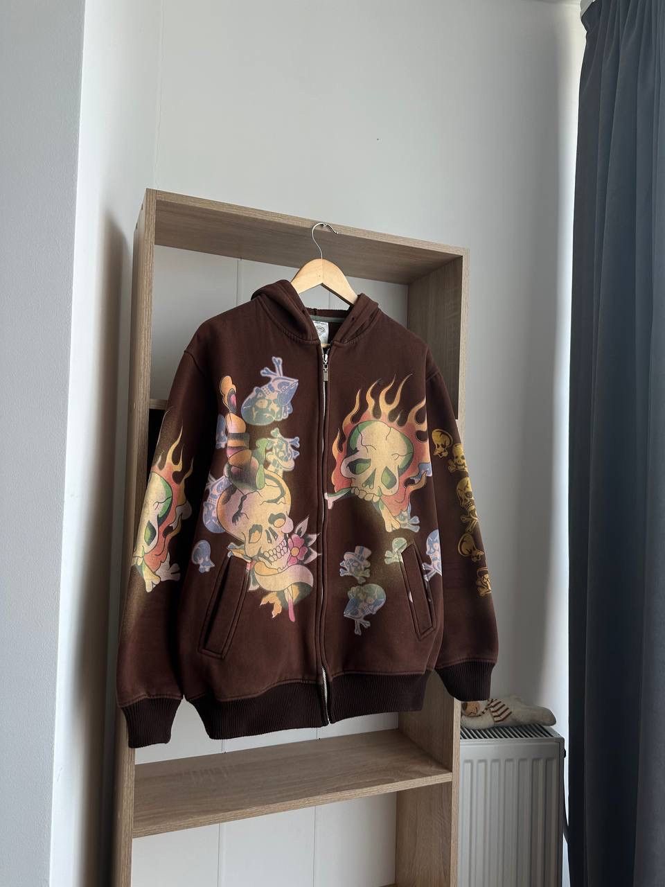 Christian Audigier × Ed Hardy × Vintage Vintage Ed Hardy Christian Audigier Brown Hoodie Size US XL / EU 56 / 4 - 14 Thumbnail