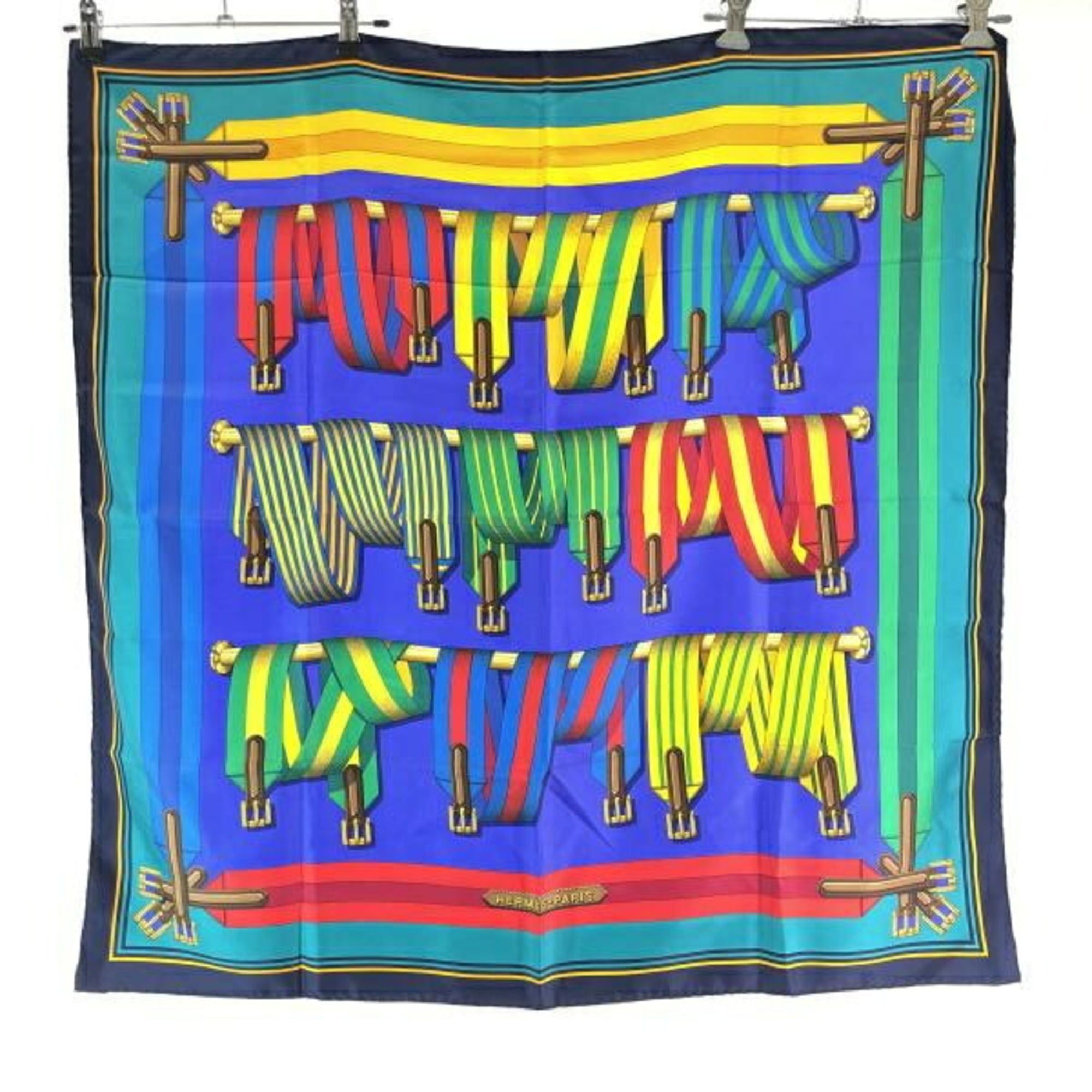 Hermes Hermes silk scarf, Les Sangles, multicolor. Size ONE SIZE - 1 Thumbnail