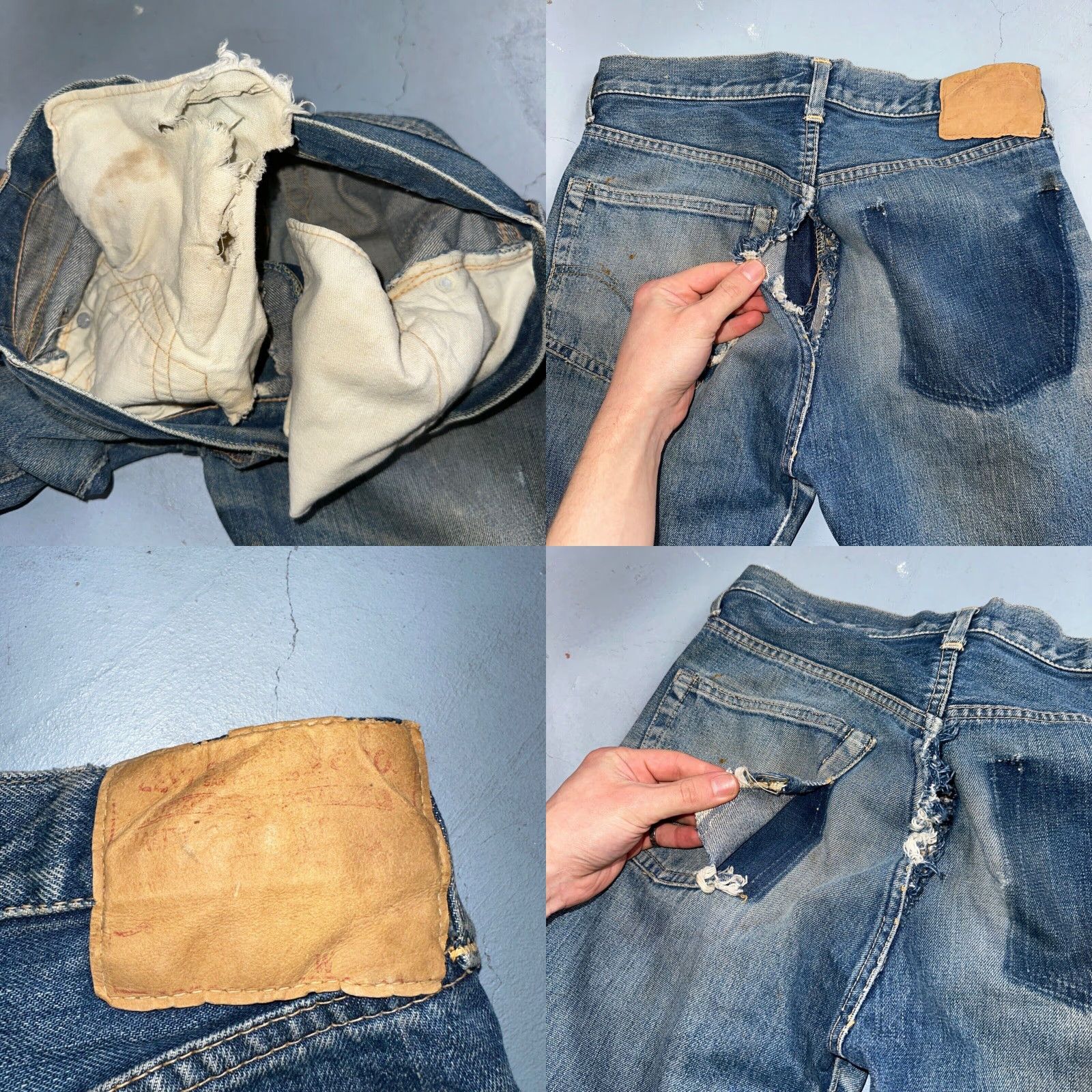 Levi's VINTAGE Levi's 505 Big E Jeans 28 Regular USA Denim Blue 60s 70s 501 XX Straight Mens Jeans Pattern Solid Distressed Button Rise Mid 10-12 Inseam 26 Size US 28 / EU 44 - 10 Thumbnail