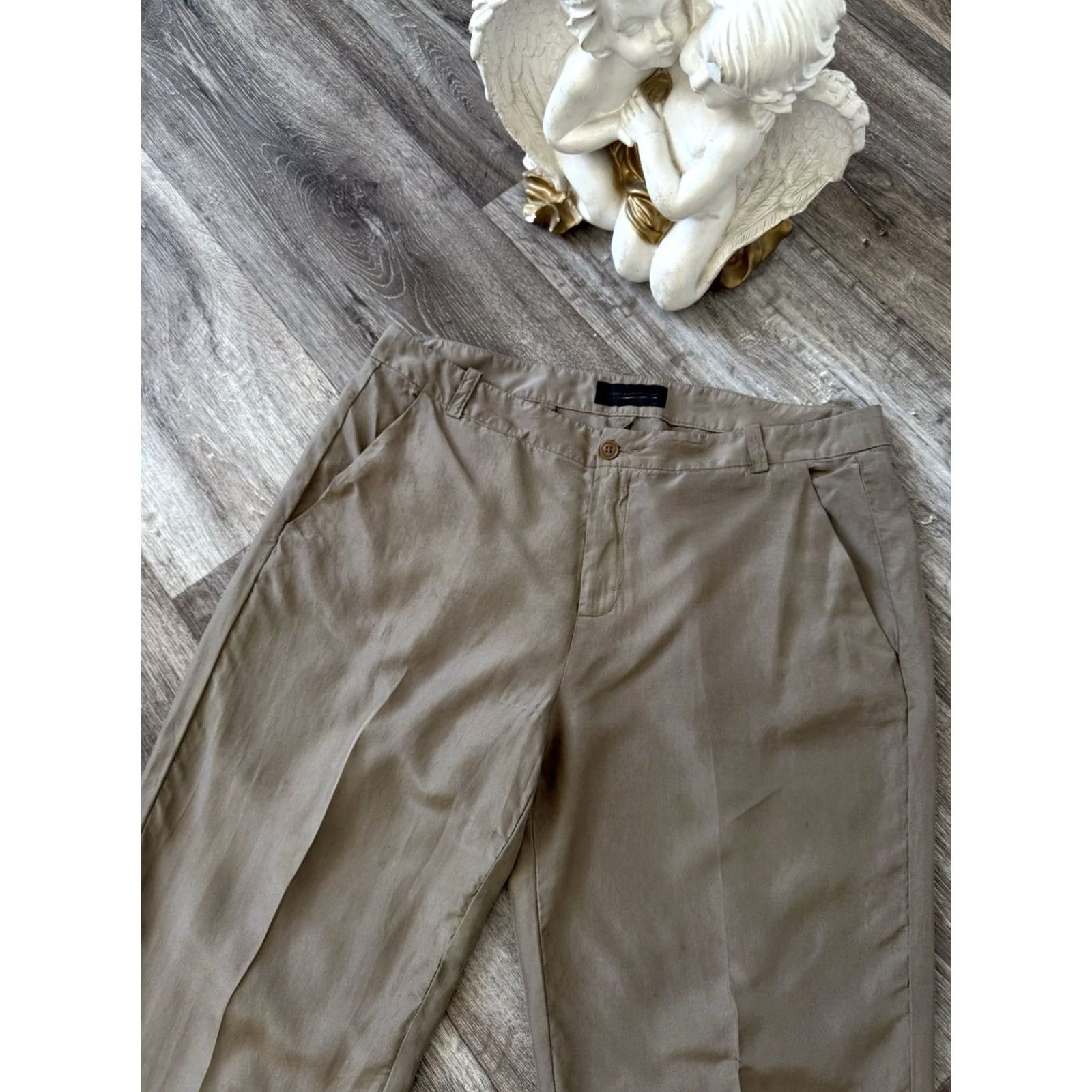 Diesel Diesel Silk Black Gold Pants Straight Leg Beige Women 44 Silk Pants Dress Pants Regular Pockets Luxury Beije/Beige Knit? Size 30" / US 8 / IT 44 - 2 Thumbnail