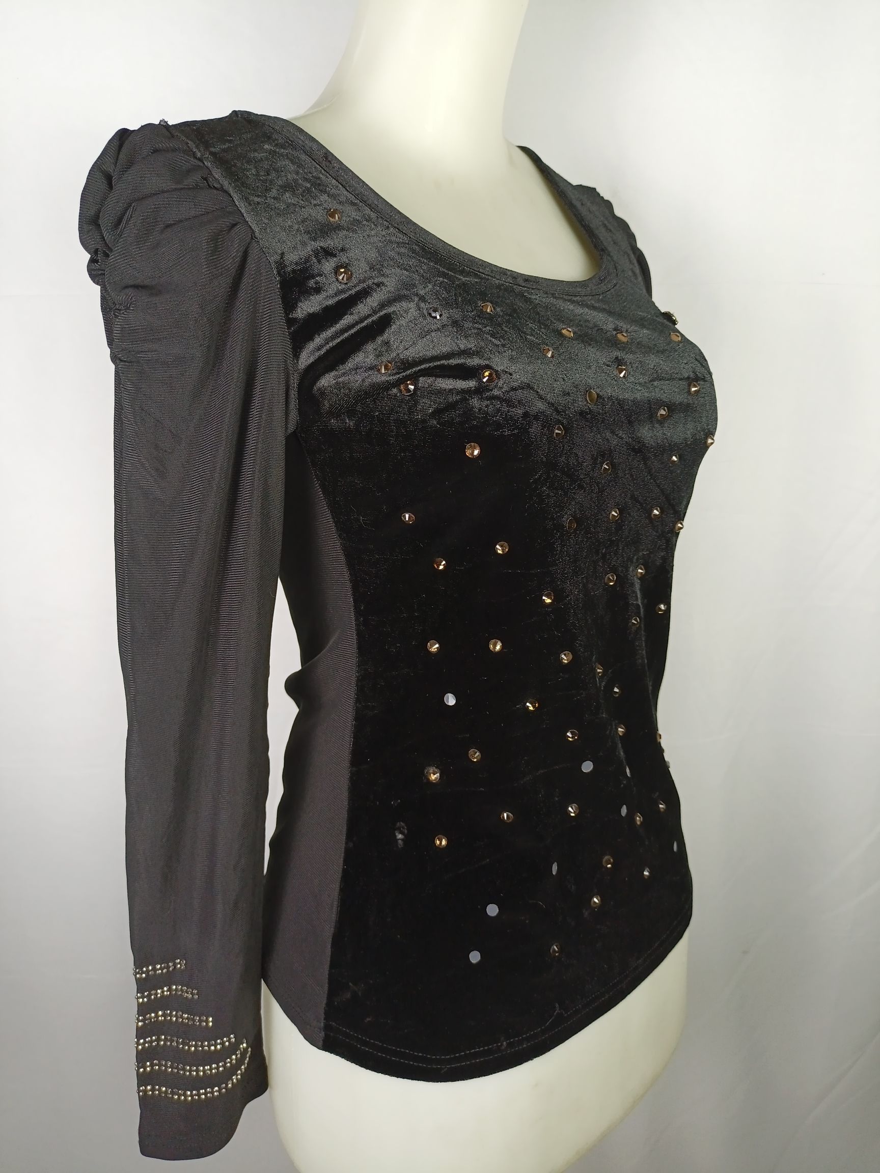 Vintage Women's Velvet Long Sleeve Shirt Size S / US 4 / IT 40 - 4 Thumbnail