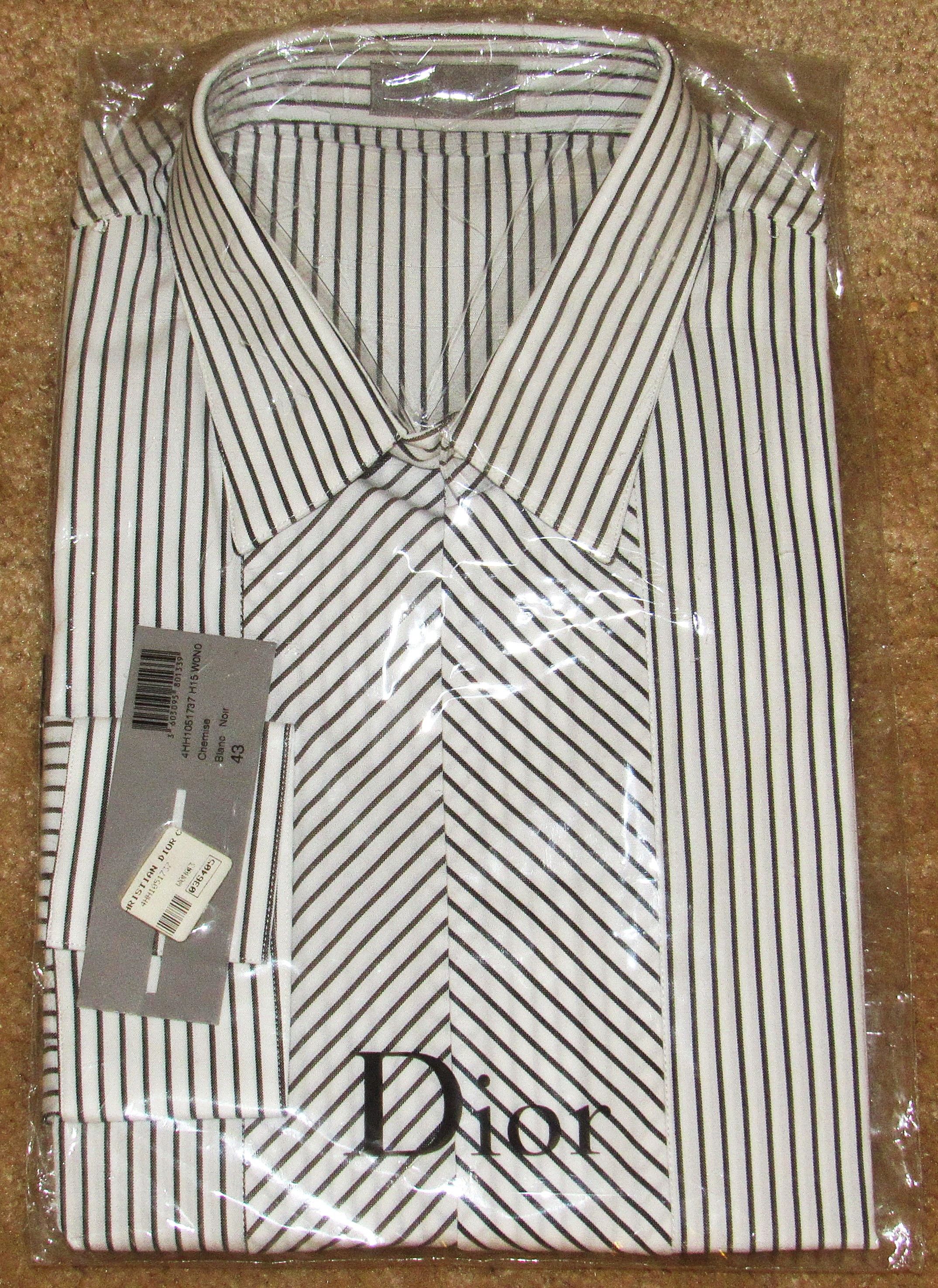 Dior Homme Slimane Era Striped Dress Shirt NWT