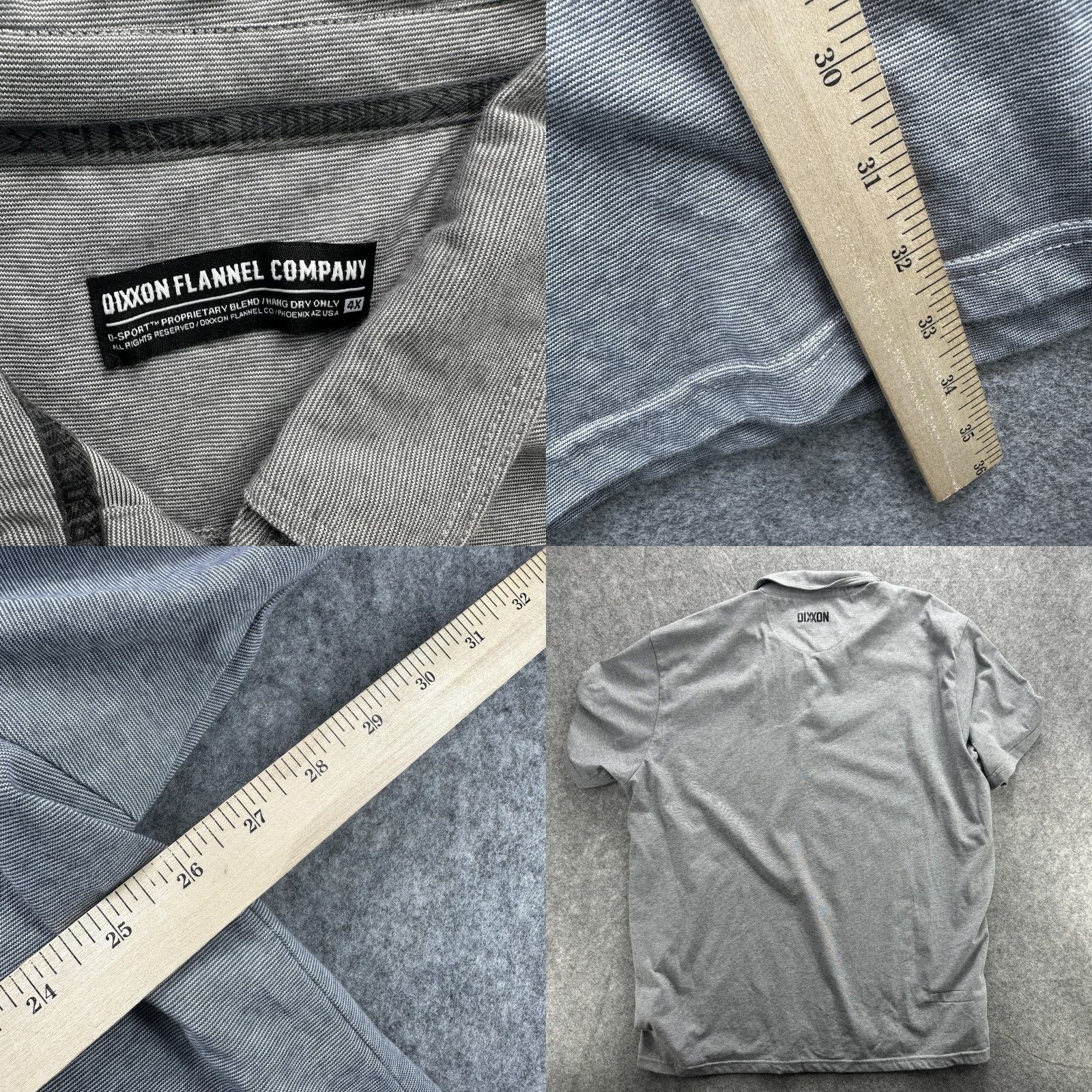 Vintage Dixxon Flannel Company Polo Shirt 4XL Gray D-Sport Performance Golf Mens Size US XXL / EU 58 / 5 - 8 Thumbnail