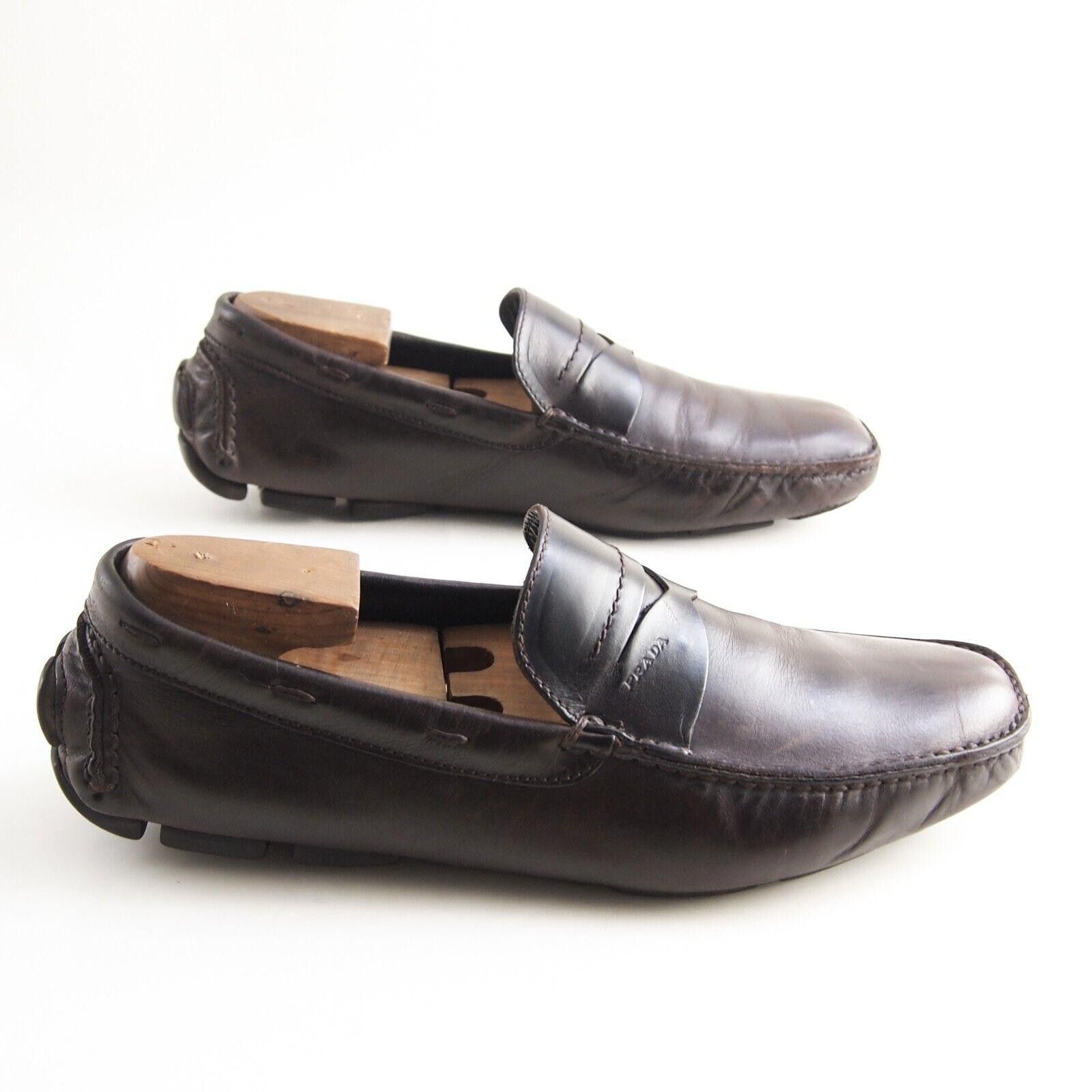 Prada Prada Driving Loafers 17200164 Brown Leather EU 41.5 US 8.5 Size US 8.5 / EU 41-42 - 5 Thumbnail