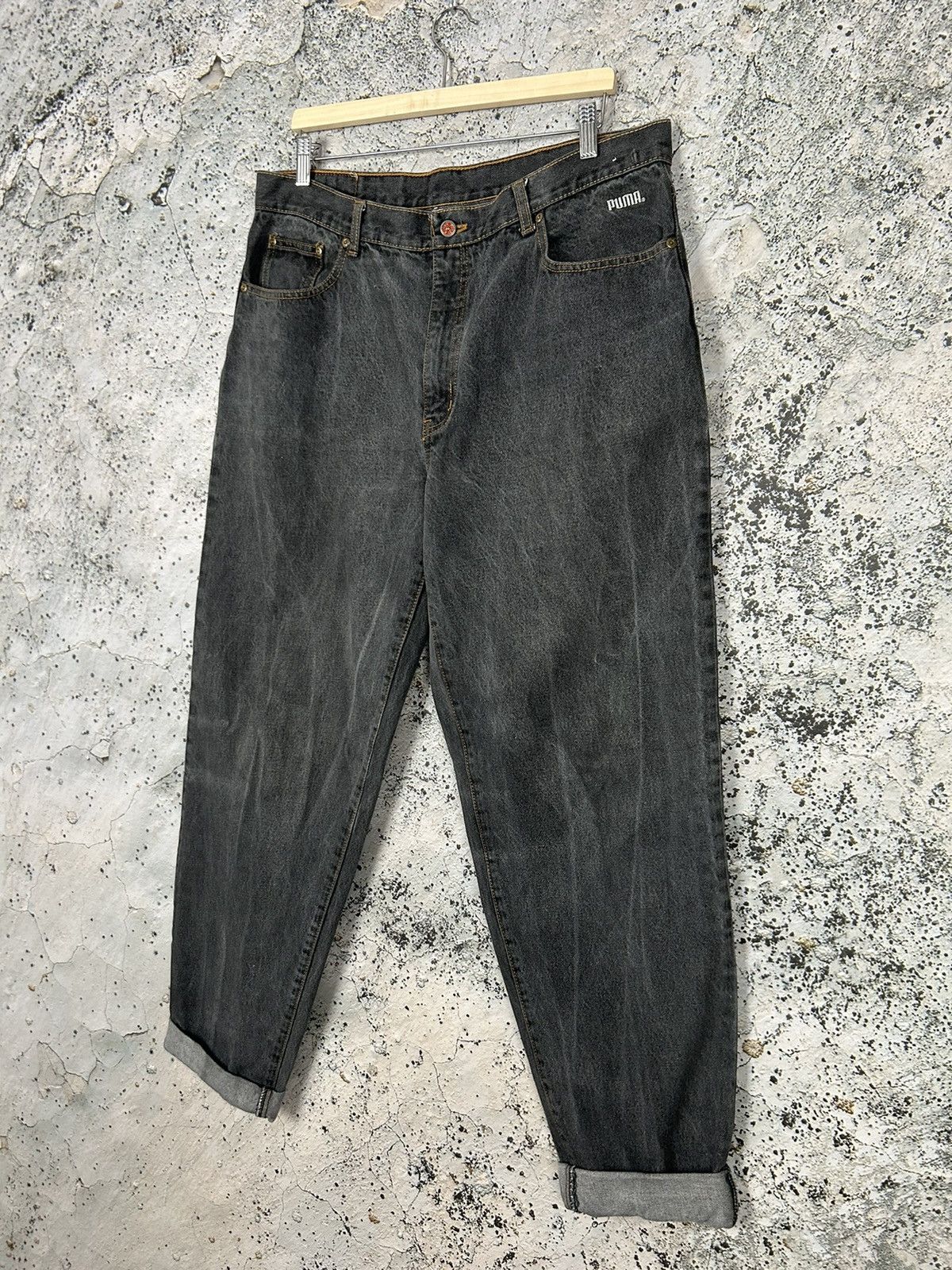 Puma Puma Vintage Baggy Denim Pants 90s Rap Streetwear Rare Size US 38 / EU 54 - 2 Thumbnail