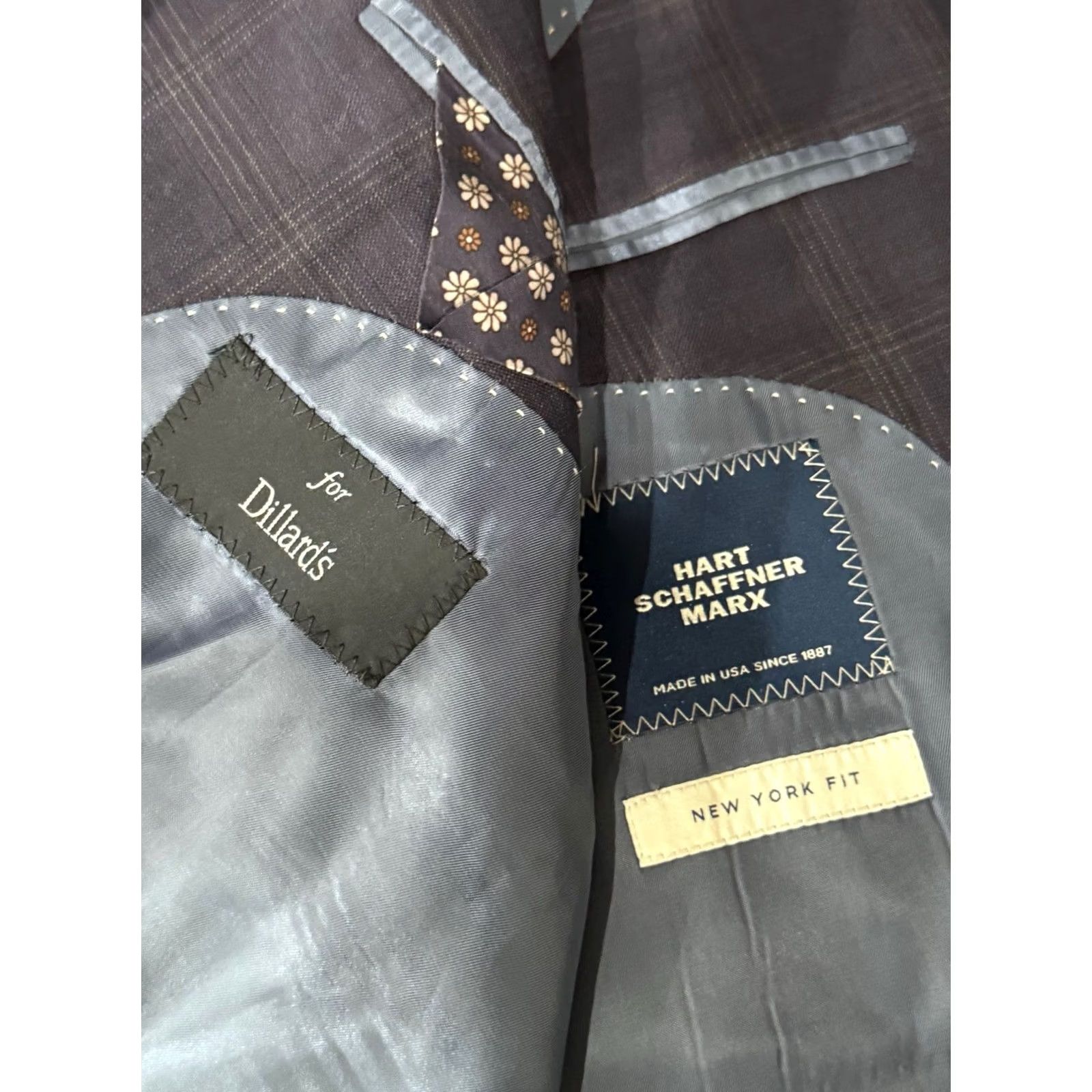 Hart Schaffner Marx Hart Schaffer Marx Jacket Coat Mens 52L Blue Plaid Wool Jacket Coat Mens Size US L / EU 52-54 / 3 - 4 Thumbnail
