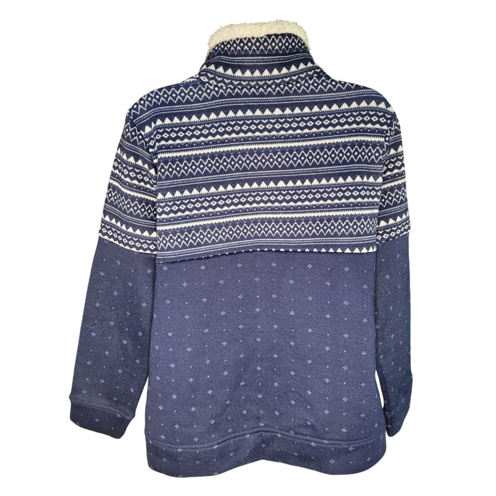 St. Johns Bay St Johns Bay Navy/Wht Fleece Neck Women Sweater Sz L Size L / US 10 / IT 46 - 2 Thumbnail
