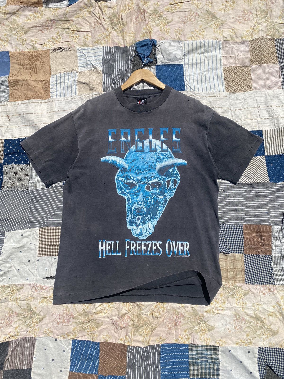 image of Band Tees x Giant Vintage 1994 Eagles Hell Freezes Over Faded Black Tour Tee, Men's (Size XL)