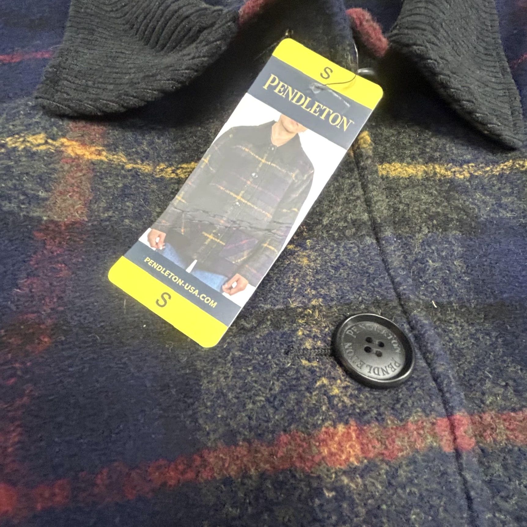 Pendleton Pendleton Jacket Womens Small Blue Plaid Wool Blend Pea Coat Button Lined NWT Size S / US 4 / IT 40 - 6 Thumbnail