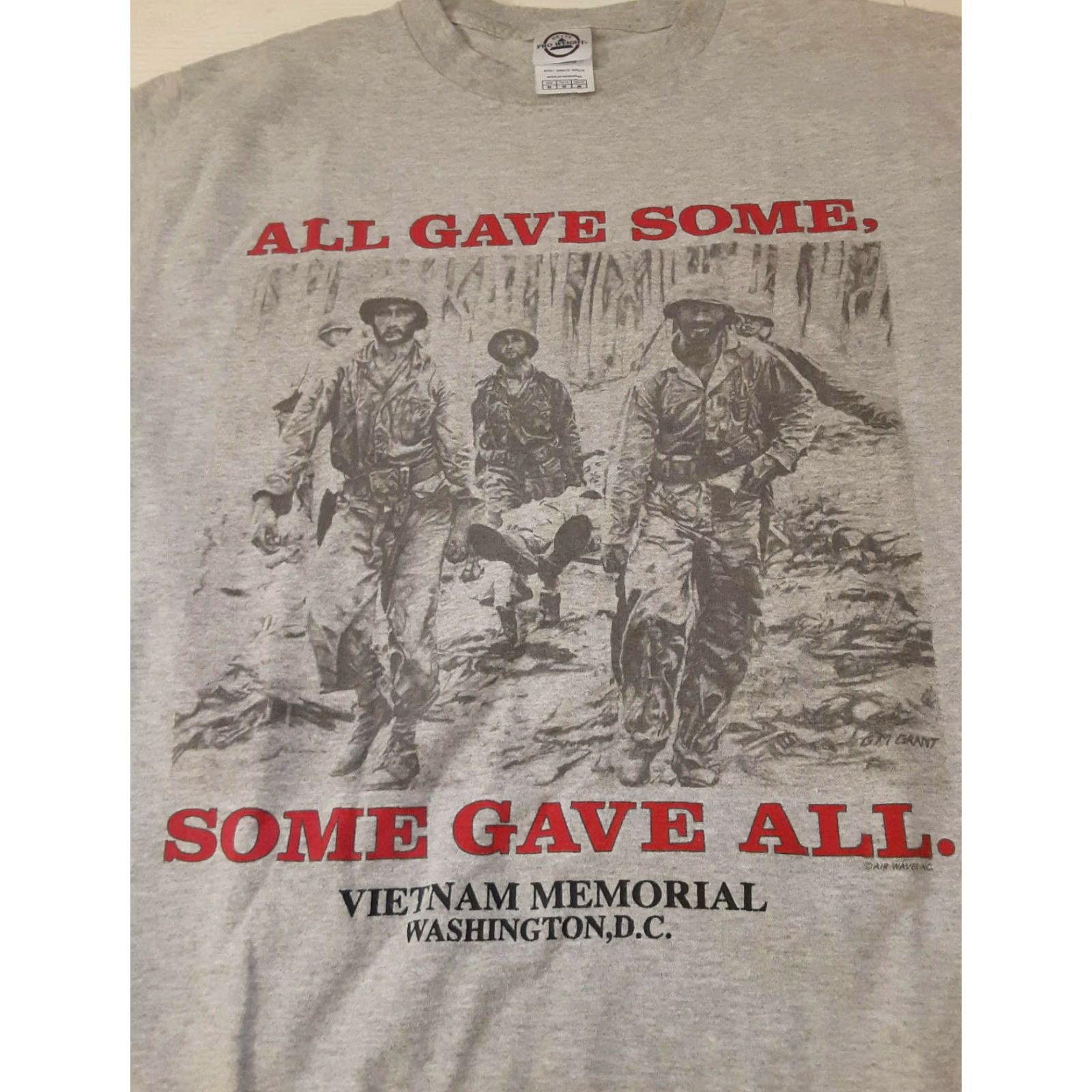 SOMET Viet Nam Memorial T-Shirt Washington D.C. M Gray Men Short Sleeve Graphic 90s Viet Nam Theme Womens/Mens Size US M / EU 48-50 / 2 - 4 Thumbnail