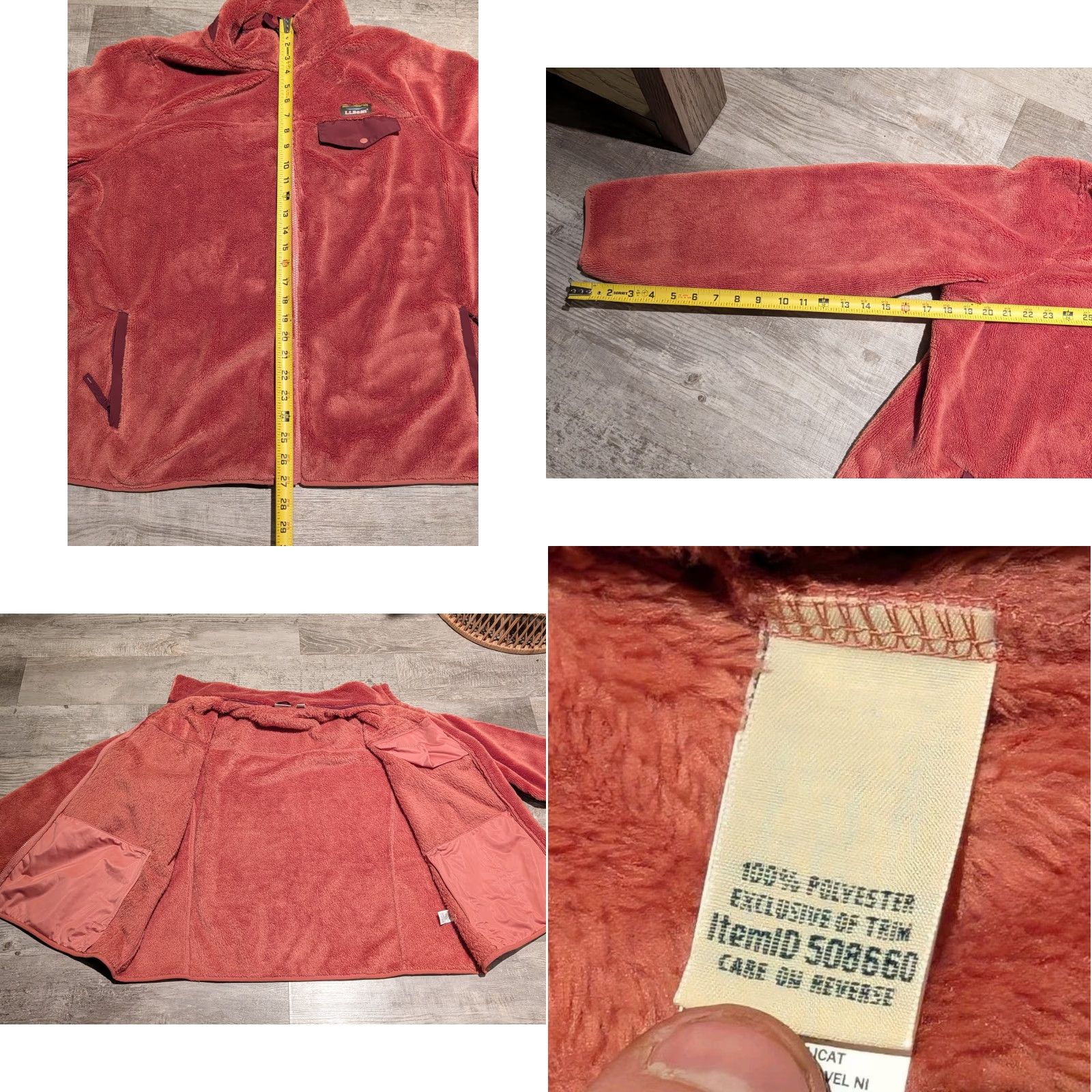Vintage L.L. Bean Womens Hi-Pile Fleece Sherpa Jacket 2X Dark Red Zip Pockets Casual Travel EUC Ladies Regular Fit Jacket Size XXL / US 16-18 / IT 52-54 - 9 Thumbnail