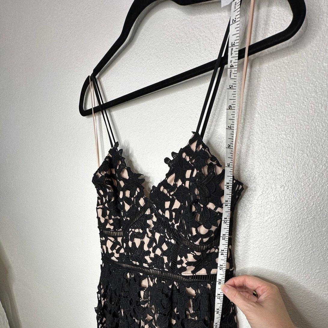 Other Aqua Black Lace Overlay Tan Lining Cami Midi Dress SM Size S / US 4 / IT 40 - 16 Thumbnail