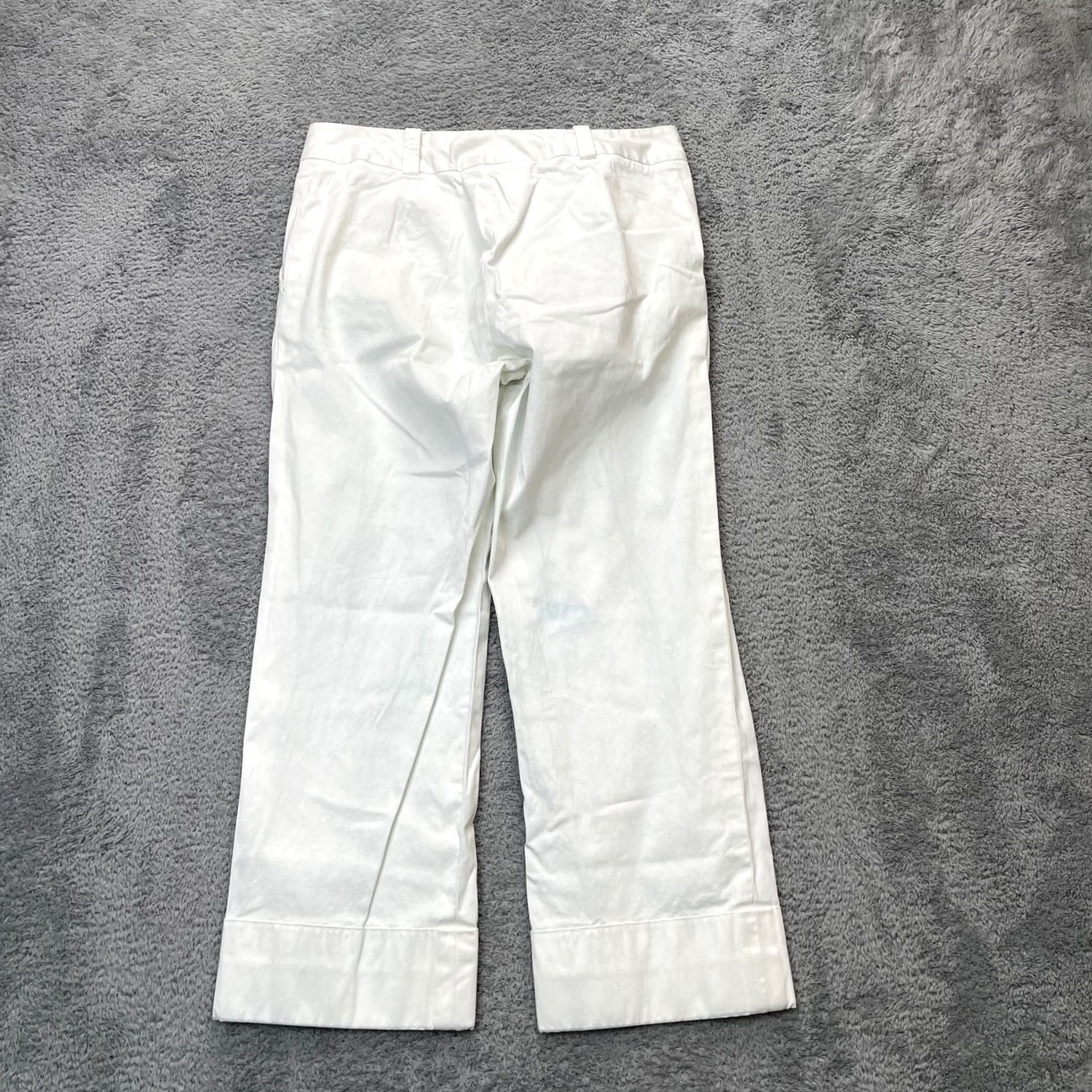 Jil Sander Jil Sander Pants Womens 40 White Cropped Cotton Satin Stretch Casual Classic Size 30" / US 8 / IT 44 - 2 Thumbnail