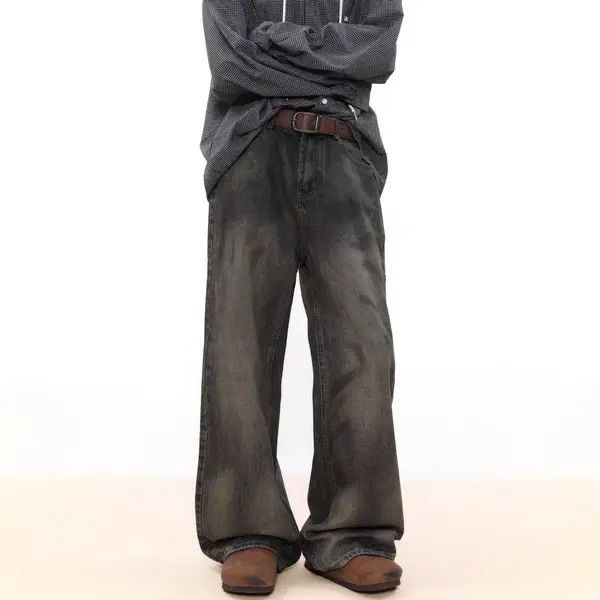 Japanese Brand VIBE Washed and distressed high street straight leg jeans Size US 34 / EU 50 - 7 Thumbnail