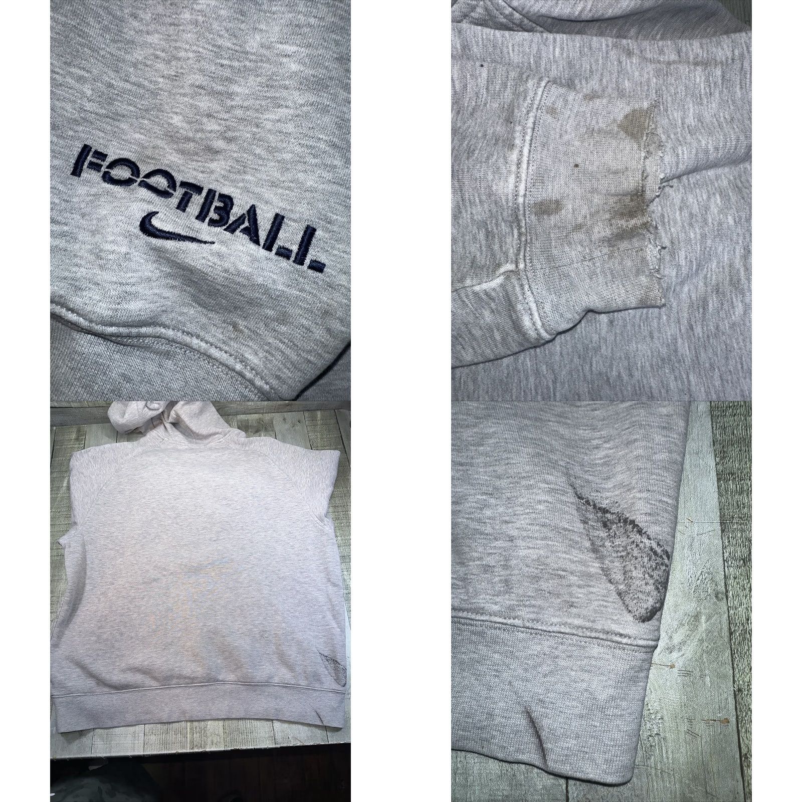 Nike VINTAGE Nike Center Swoosh Football Hoodie Mens M White Cotton Blend Fleece Logo Pullover Sports Winter Size US M / EU 48-50 / 2 - 9 Thumbnail
