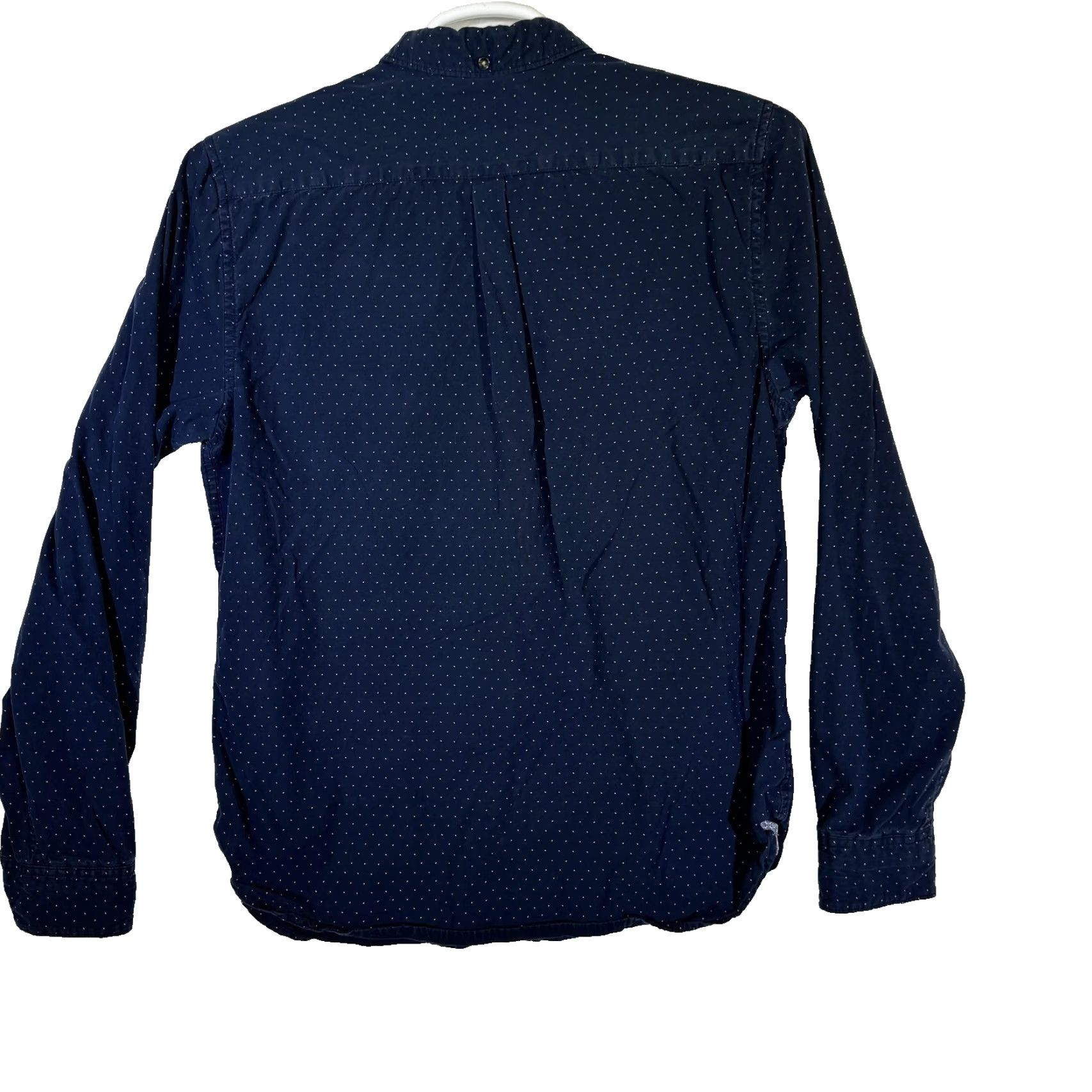 Vintage VINTAGE Cactus Man Shirt Mens Large Slim Fit Button-Down Long Sleeve Polka Dot Blue Dress Shirt Size 42R - 2 Thumbnail