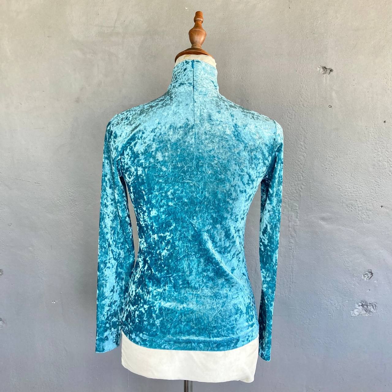 Vivienne Tam Y2k Crushed Velvet Turtleneck Long Sleeves Top Size XS / US 0-2 / IT 36-38 - 4 Thumbnail