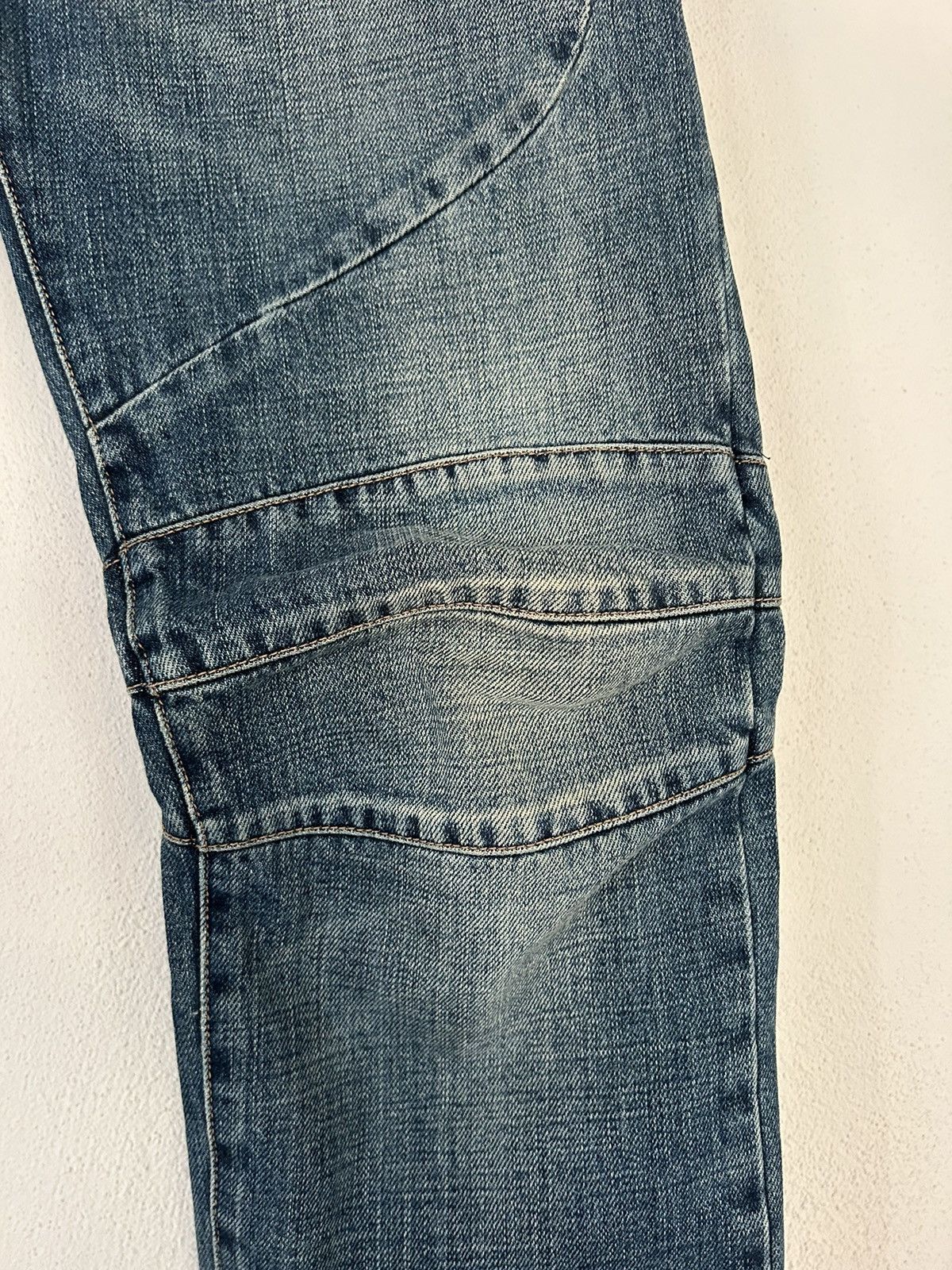Balmain Blue Denim Biker Jeans Size US 31 - 6 Thumbnail