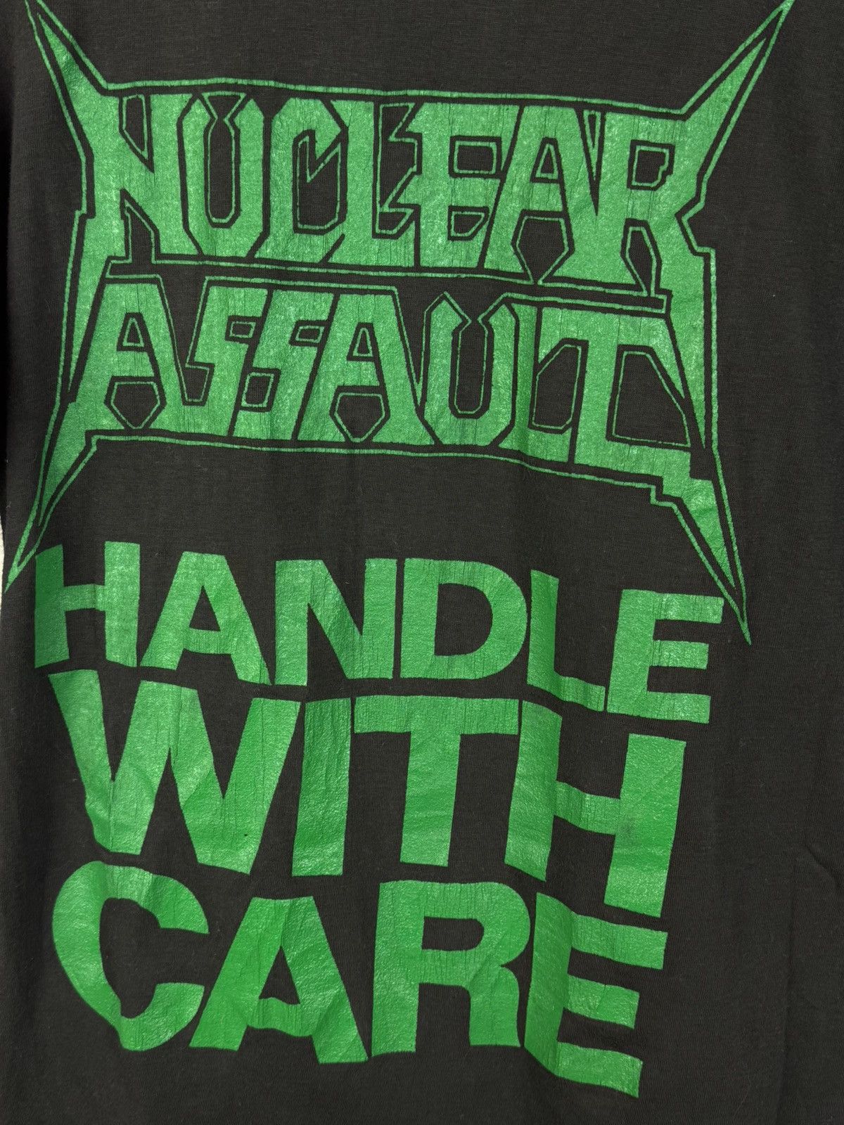 Band Tees 80s Vintage Nuclear Assault Handle With Care Metal T-Shirt Size US XS / EU 42 / 0 - 6 Thumbnail