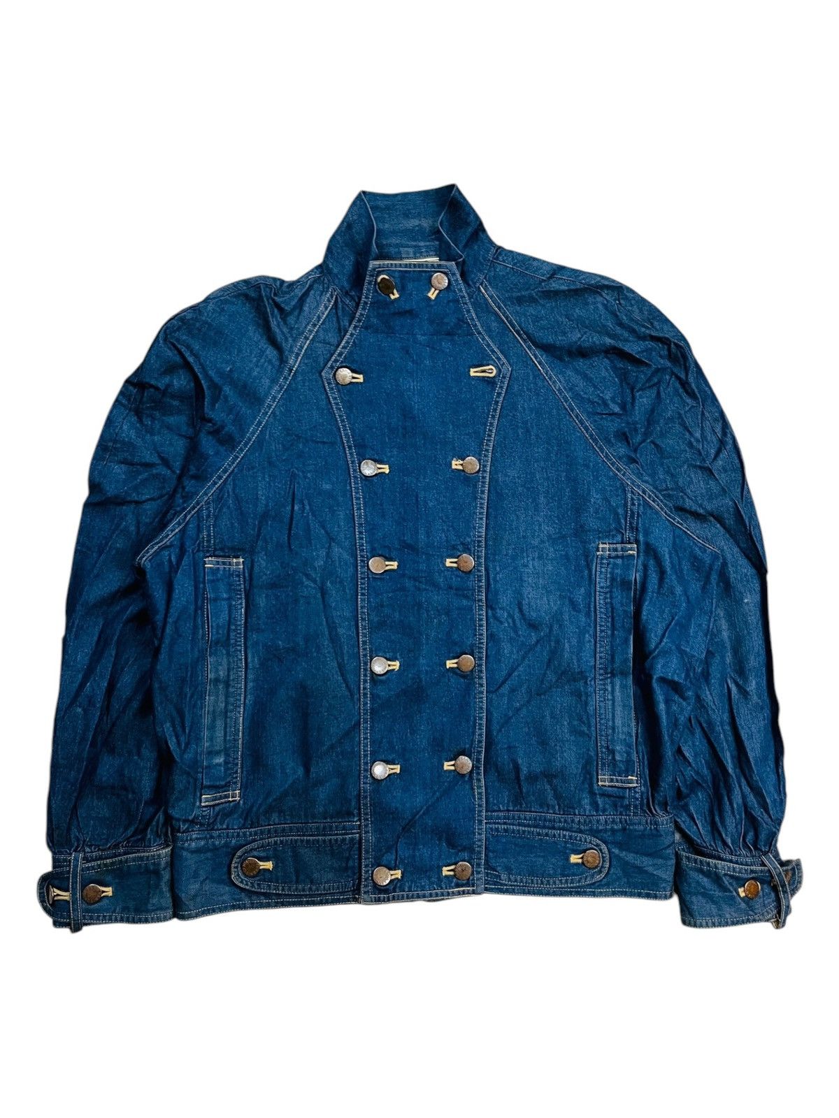 If Six Was Nine 1990s Norma Kamali - Napoleon Denim Jacket Size L / US 10 / IT 46 - 1 Thumbnail