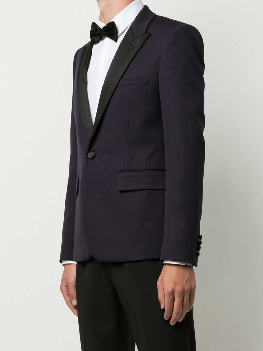 Saint Laurent Paris Navy Blue Peak Lapel Tuxedo Blazer Size US XS / EU 42 / 0 - 2 Thumbnail