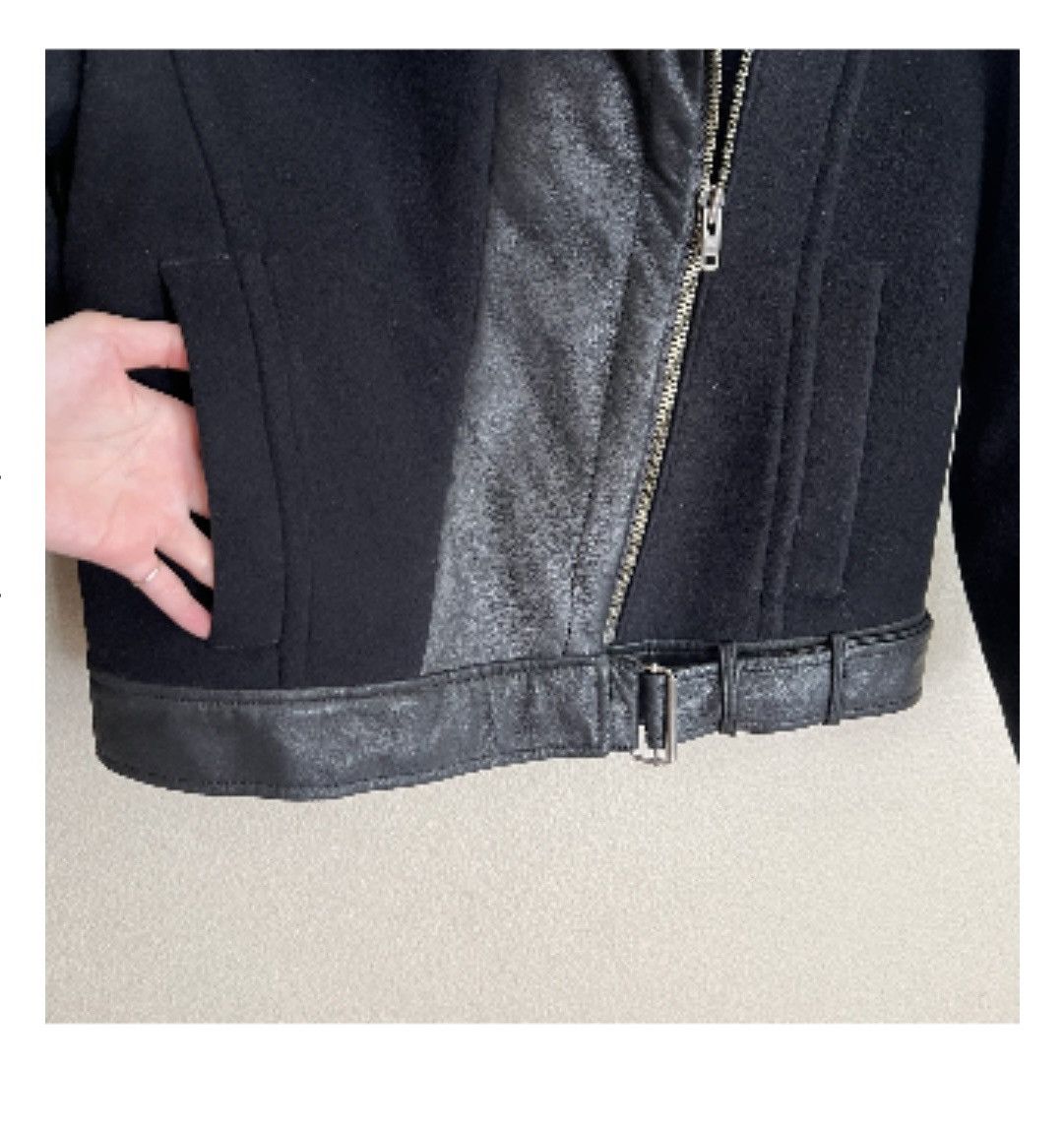 Helmut Lang HELMUT LANG Fur Combo Wool Blend Jacket in Black Size S / US 4 / IT 40 - 2 Thumbnail