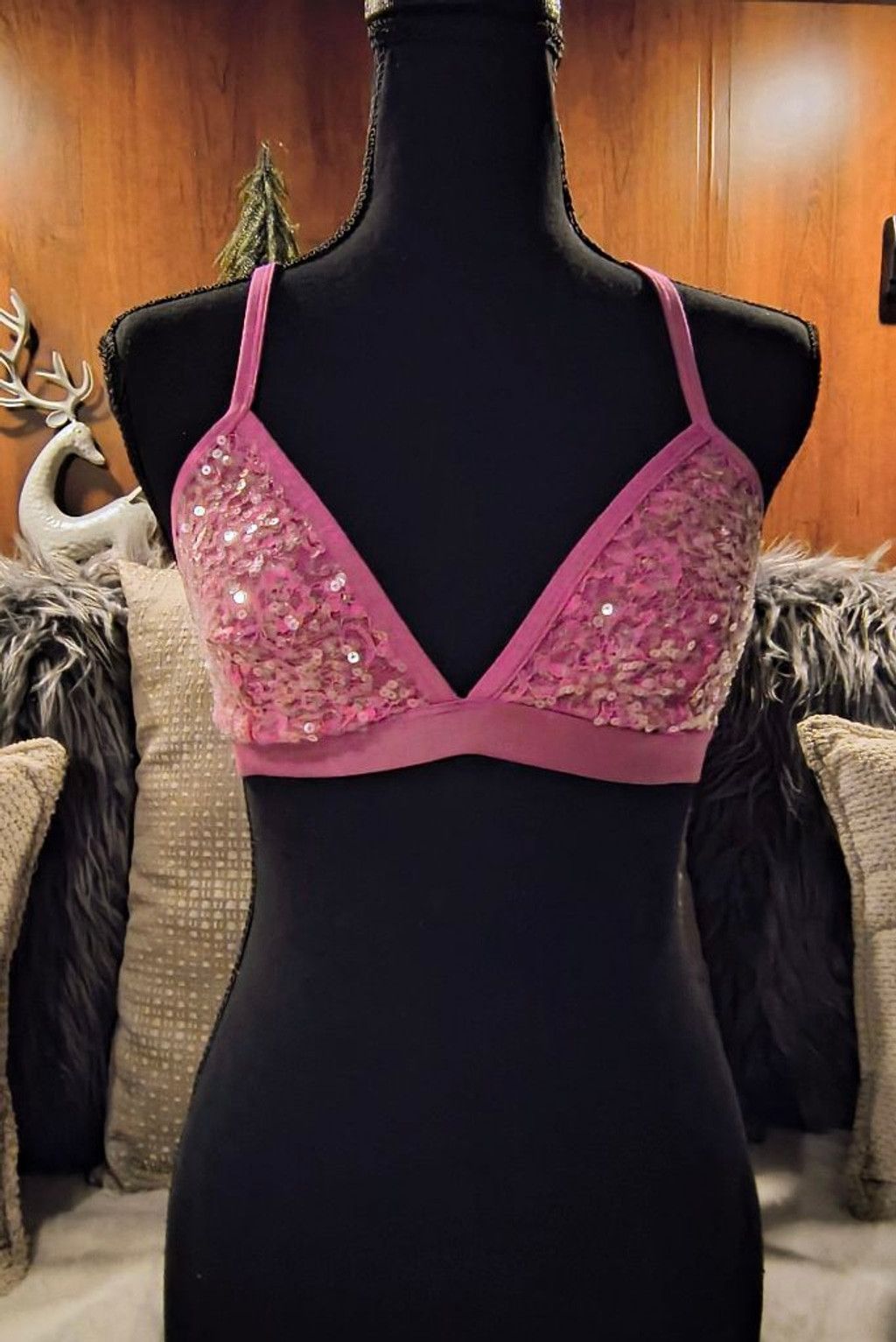 Pink × Victoria's Secret PINK by Victoria's Secret Sequined Bralette Size ONE SIZE - 1 Thumbnail
