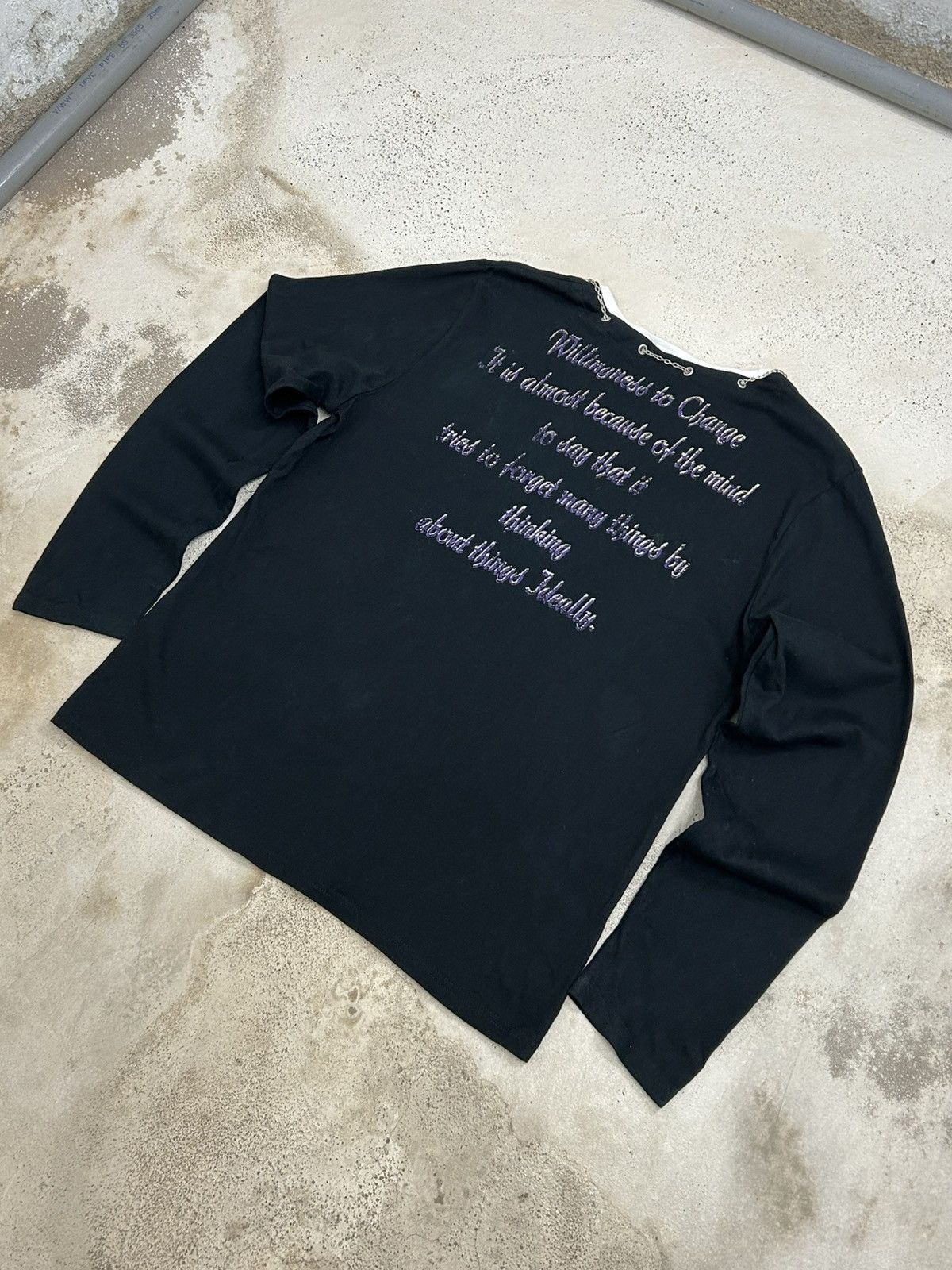 Designer × Japanese Brand Edgy Gothic Graphic Shirt w/ Chains - Vintage Punk Aesthetic Size US L / EU 52-54 / 3 - 7 Thumbnail