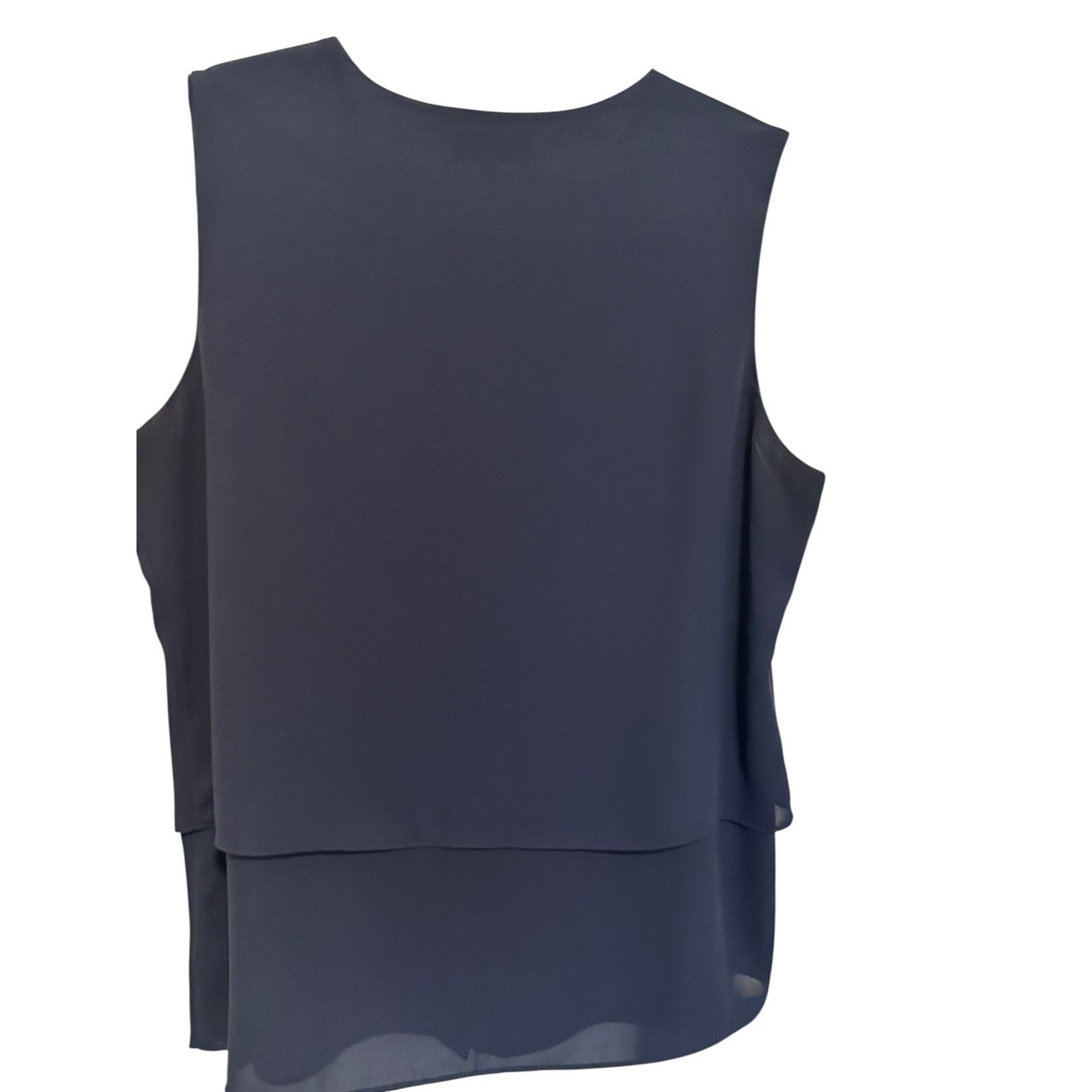 Other The Limited Navy Blue Button Sleeveless Layered Crew Blouse Size M / US 6-8 / IT 42-44 - 7 Thumbnail