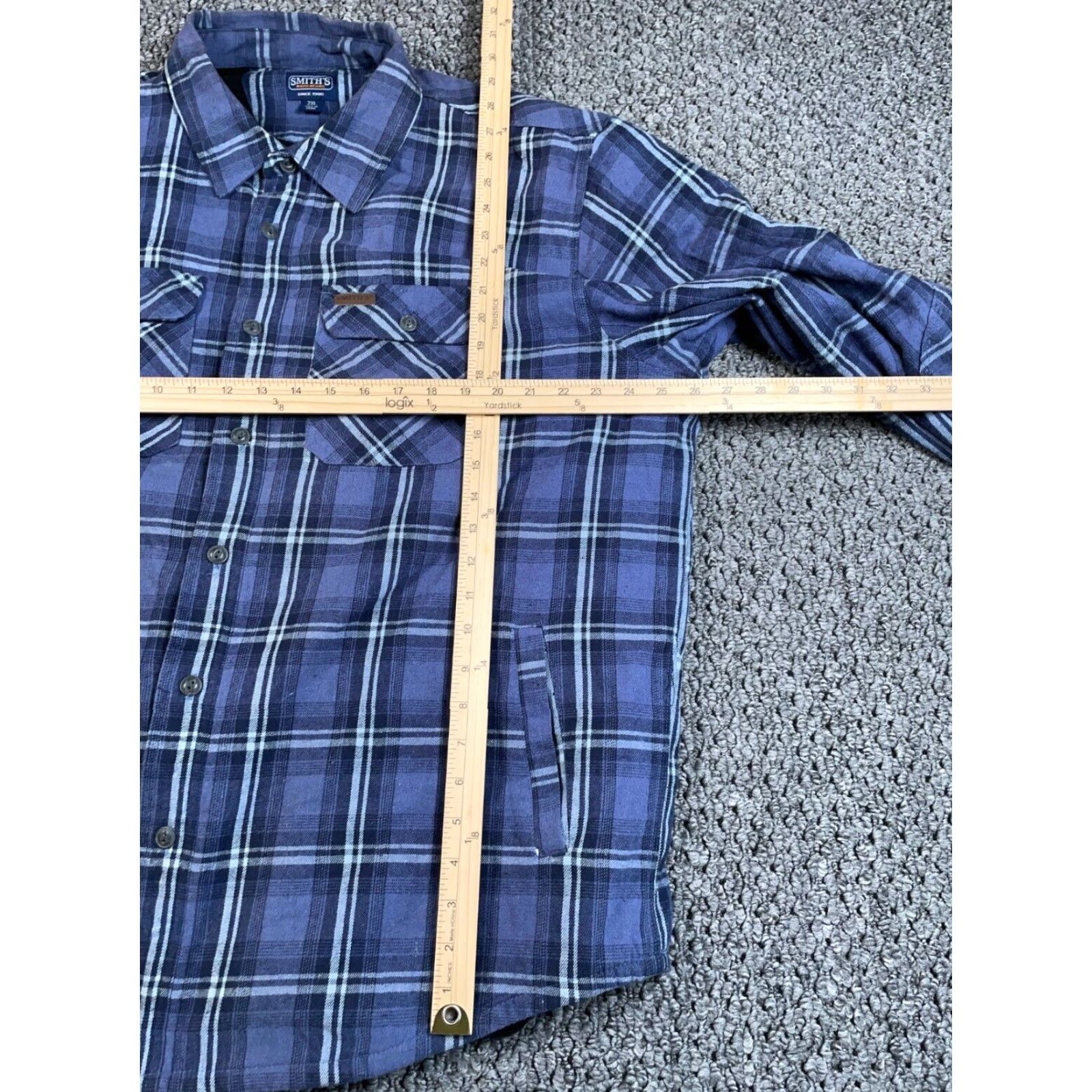 Vintage Workwear Fleece Lined Flannel Jacket Adult 2XL Blue Plaid Heavyweight Size US XXL / EU 58 / 5 - 5 Thumbnail
