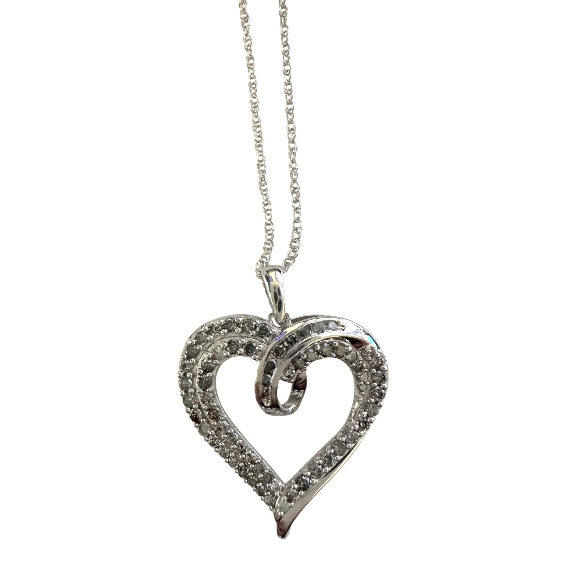 Other Stunning 1 Ct Natural Diamond Heart Shaped Pendant with Chai Size ONE SIZE - 3 Thumbnail