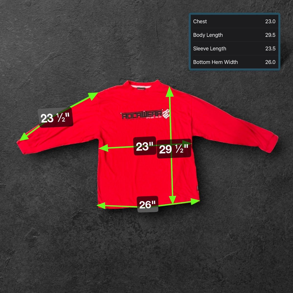 Rocawear Y2K Rocawear Logo Long Sleeve Red T-Shirt Size US XL / EU 56 / 4 - 5 Thumbnail