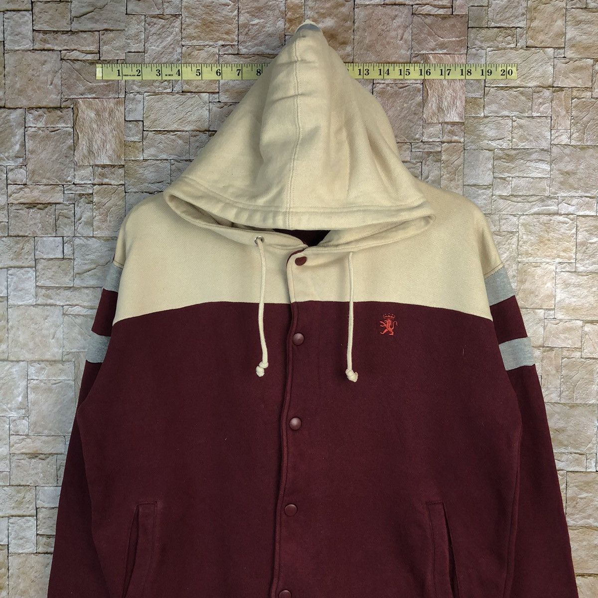 Japanese Brand Oblo Red Hoodie Bombers Jacket #A795 Size US M / EU 48-50 / 2 - 2 Thumbnail