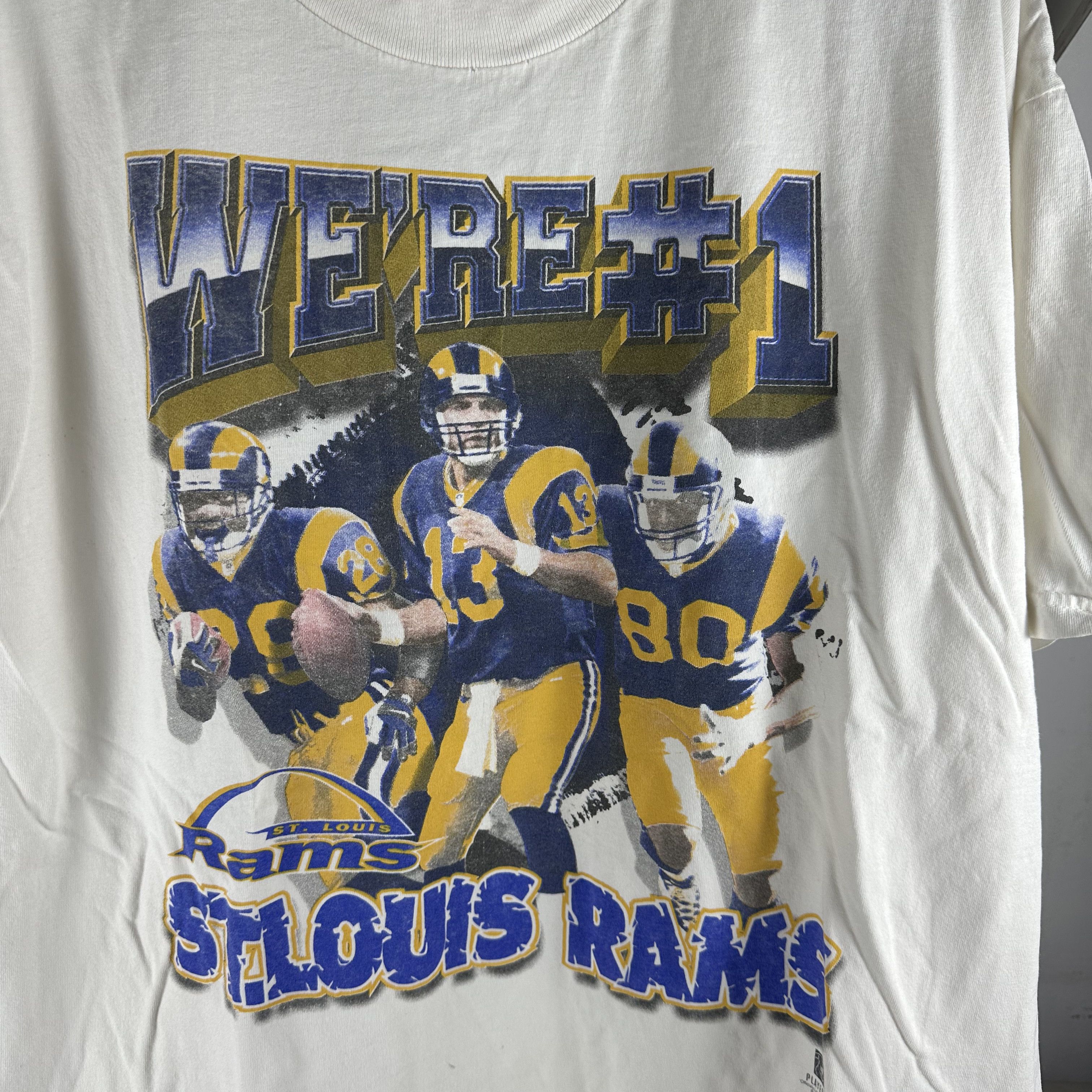 Vintage Vintage 90s St. Louis Rams NFL We're #1 Graphic T-Shirt Size US XL / EU 56 / 4 - 2 Thumbnail