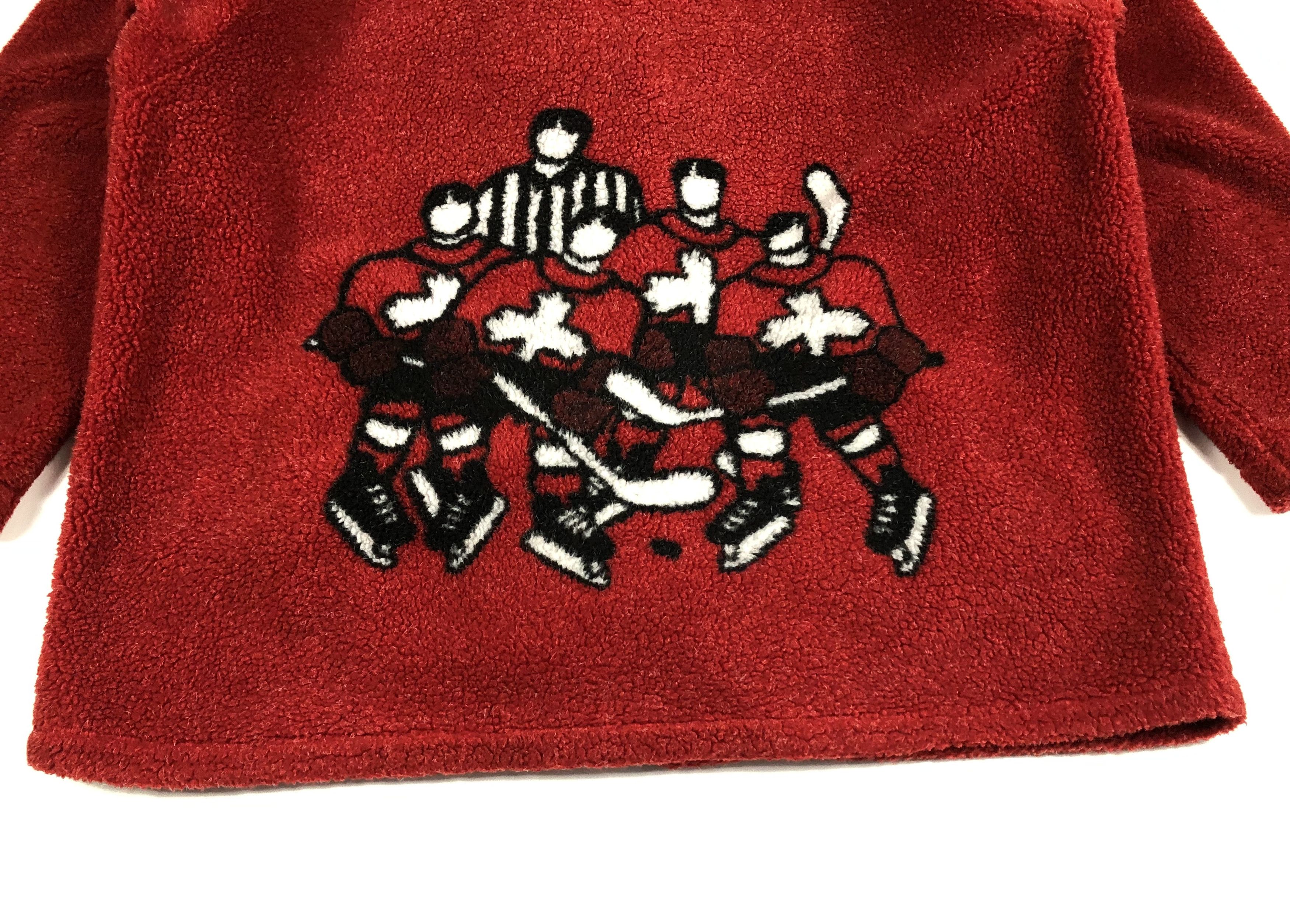 Vintage Marc Tetro Canada Hockey Art Vintage Fleece Size US L / EU 52-54 / 3 - 1 Thumbnail