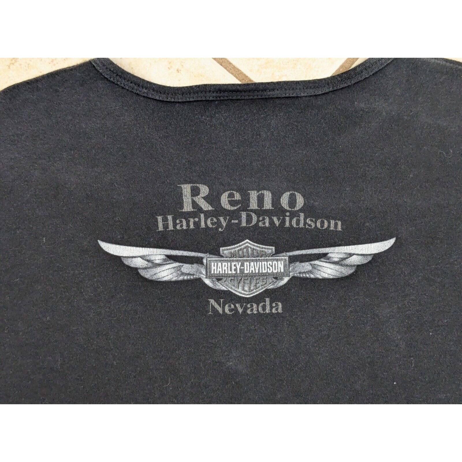 Harley Davidson Harley Davidson Shirt Sz L Black Rhinestones Logo Reno Size L / US 10 / IT 46 - 7 Thumbnail
