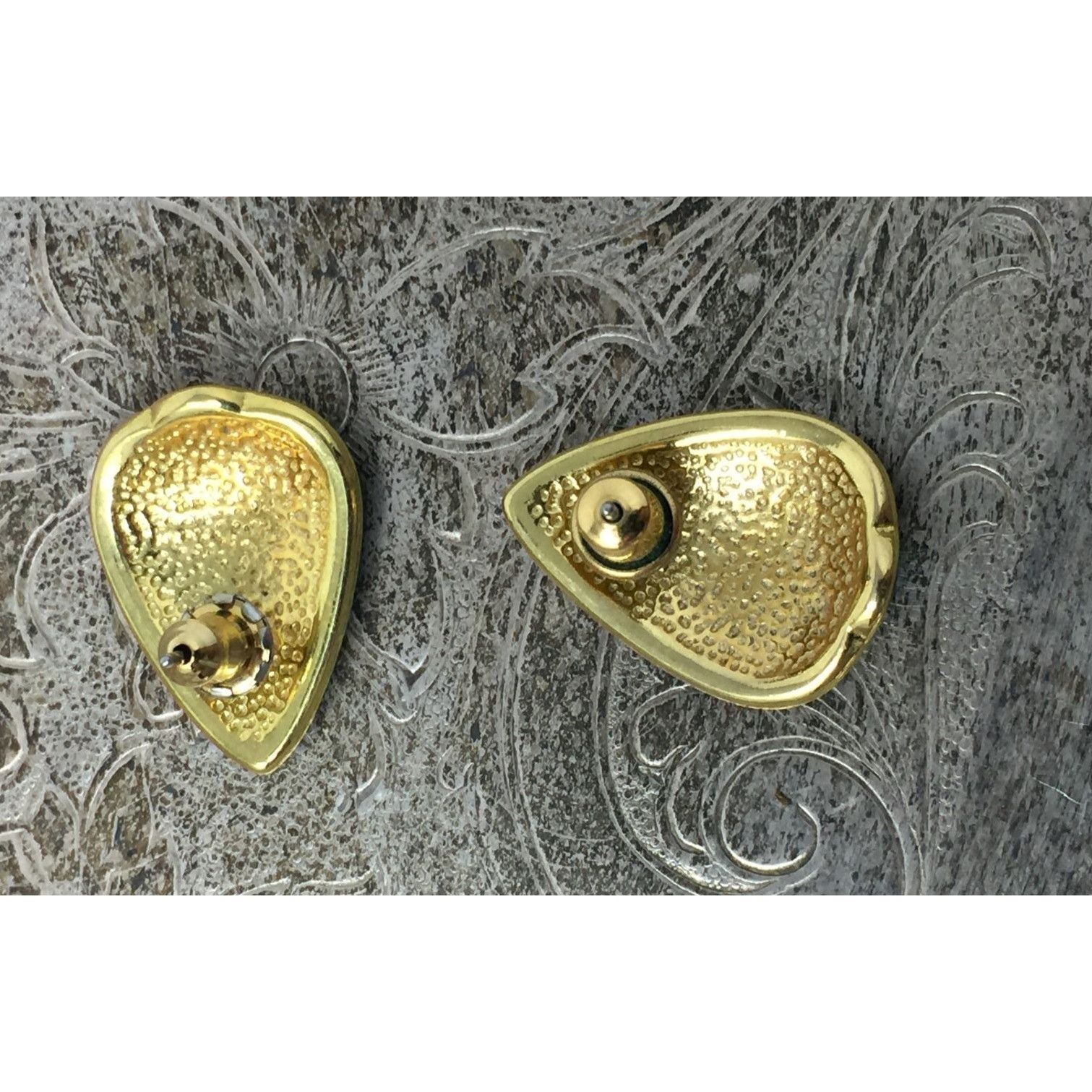 Other Vintage Women's Black and Gold Earrings Size ONE SIZE - 2 Thumbnail
