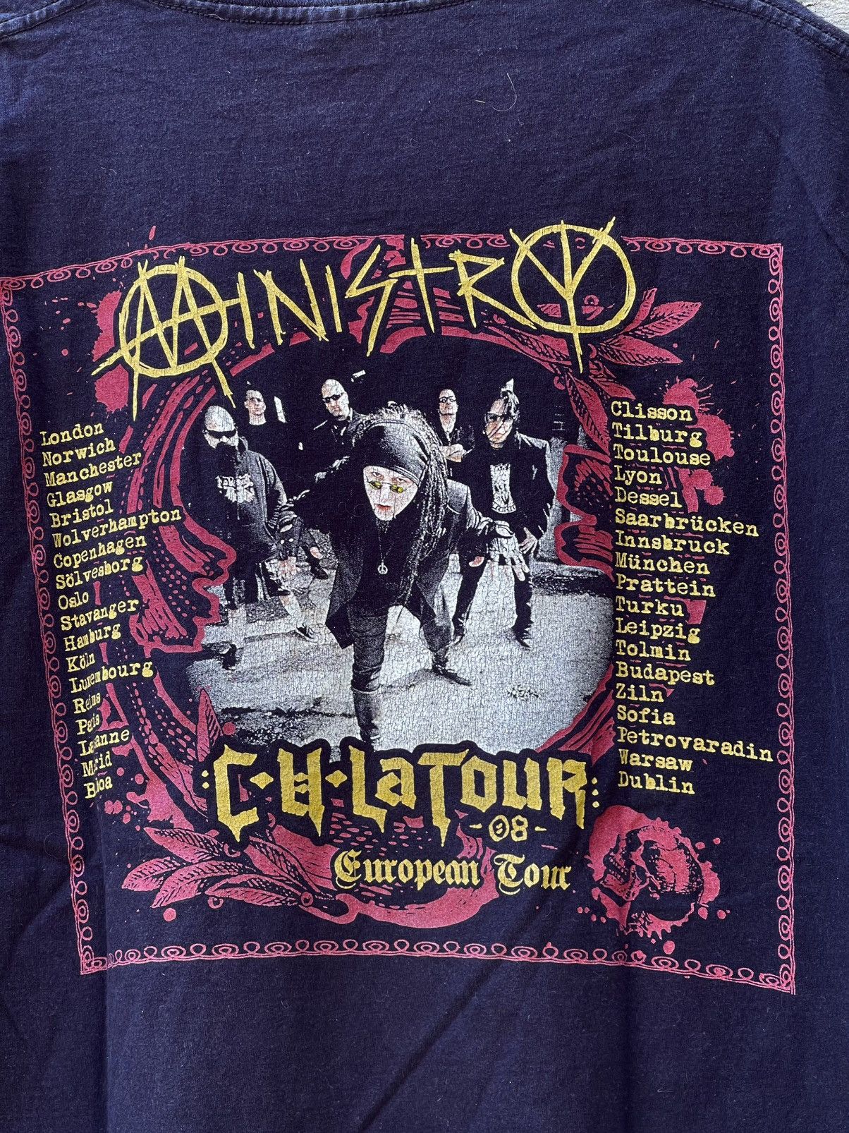 Band Tees 2008 Ministry CH Latour Vintage balck t-shirt Size US XXL / EU 58 / 5 - 14 Thumbnail