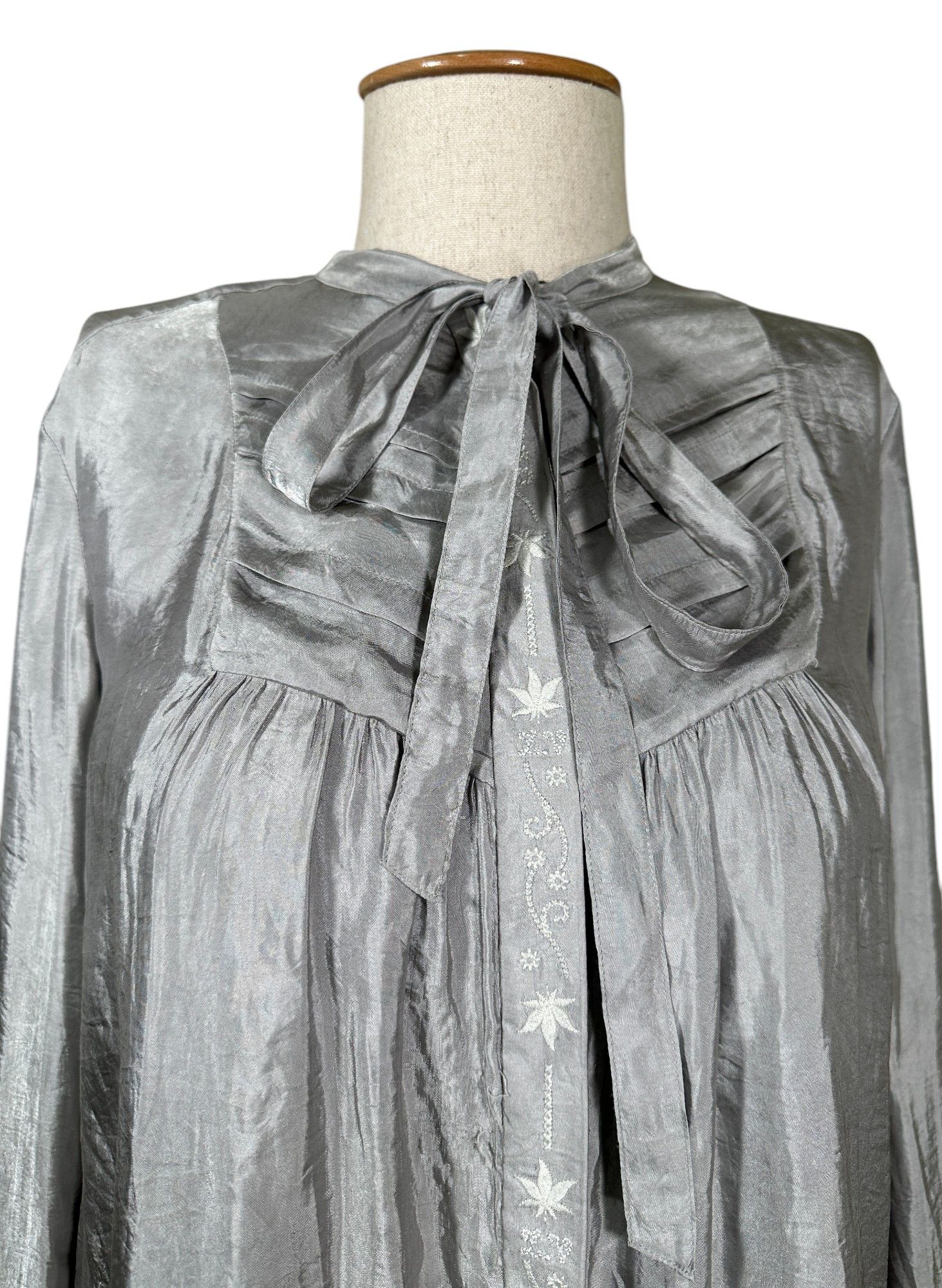 Zadig & Voltaire Therable Grey Metallic Shirt Size L / US 10 / IT 46 - 2 Thumbnail