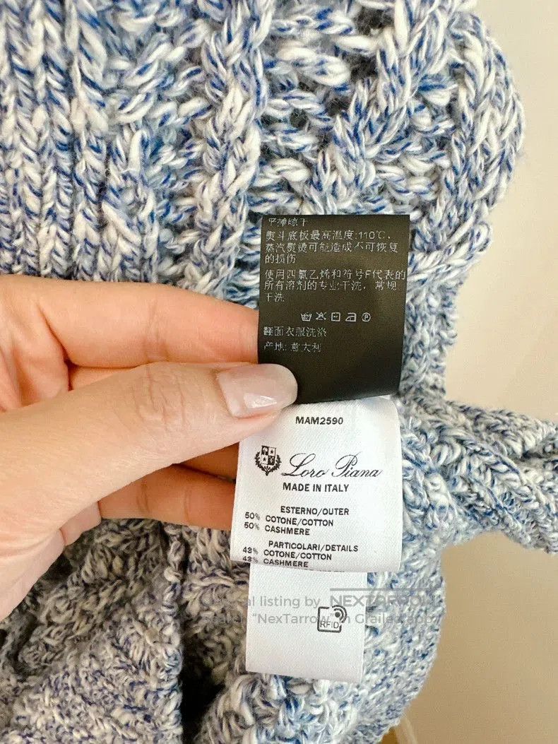 Loro Piana Loro Piana Blue Cable Cashmere Cardigan. Size US S / EU 44-46 / 1 - 5 Thumbnail