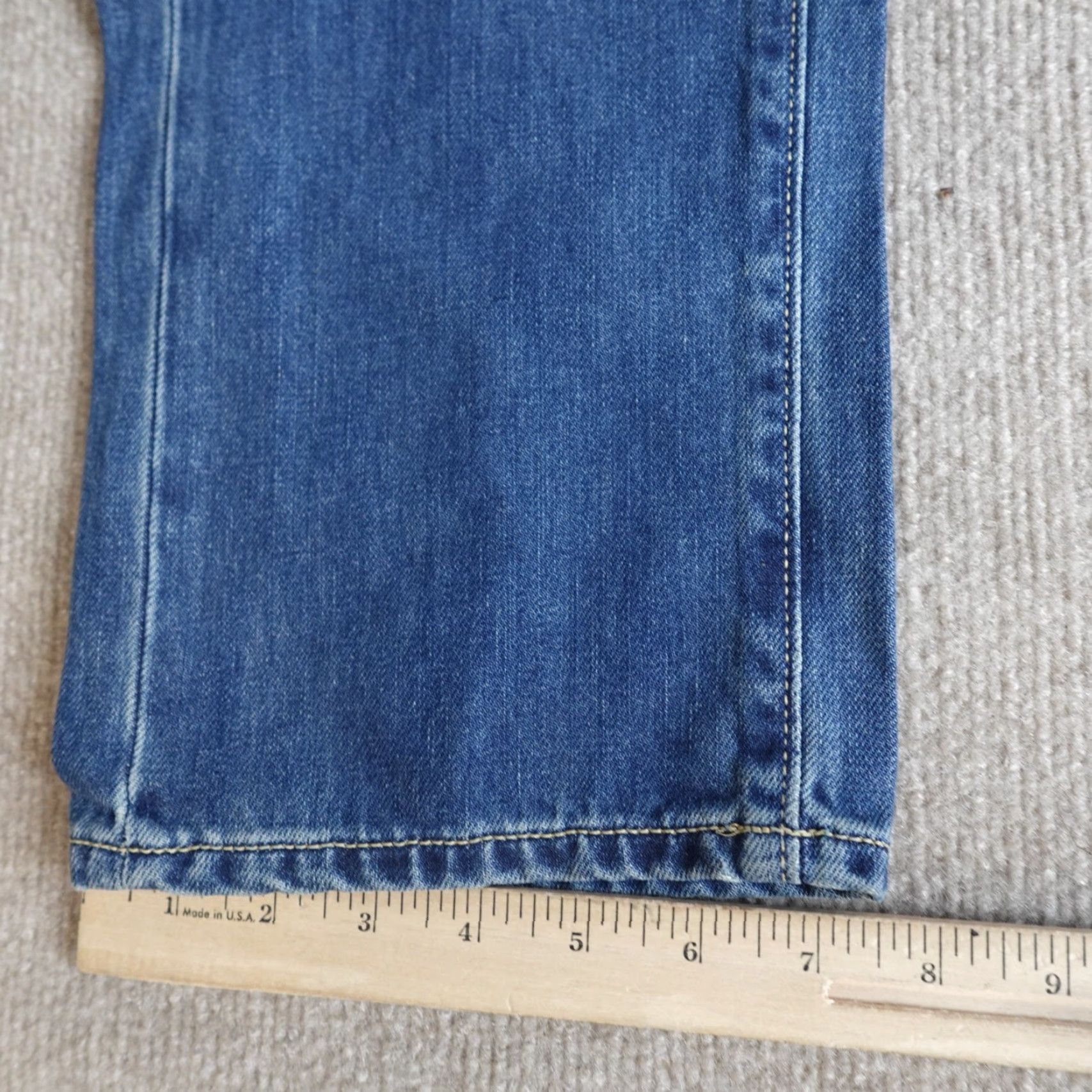 Vintage EDUN Jeans 34 x 30 Blue Button Fly Straight Waist Drawstring Men Denim Cotton 5-Pocket Relaxed Regular Size US 34 / EU 50 - 4 Thumbnail