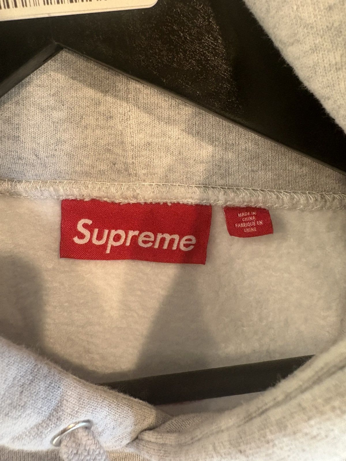 Supreme Gray Multicolor Logo Hoodie