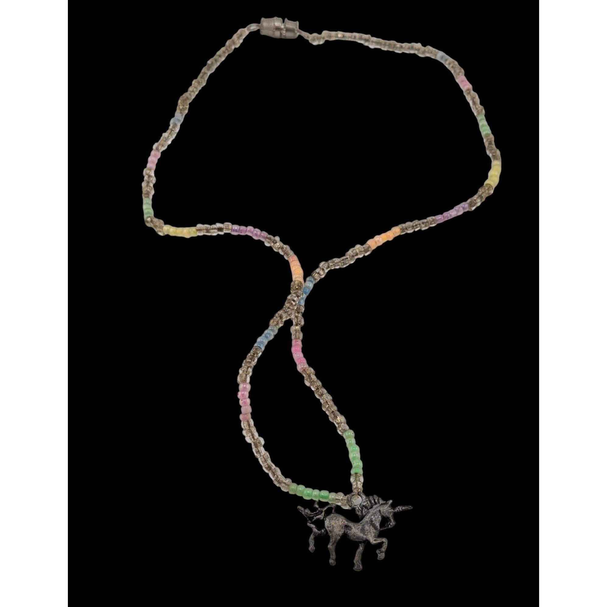 Handmade Handmade Pastel Glass Beaded Unicorn Pendant Necklace Size ONE SIZE - 2 Thumbnail