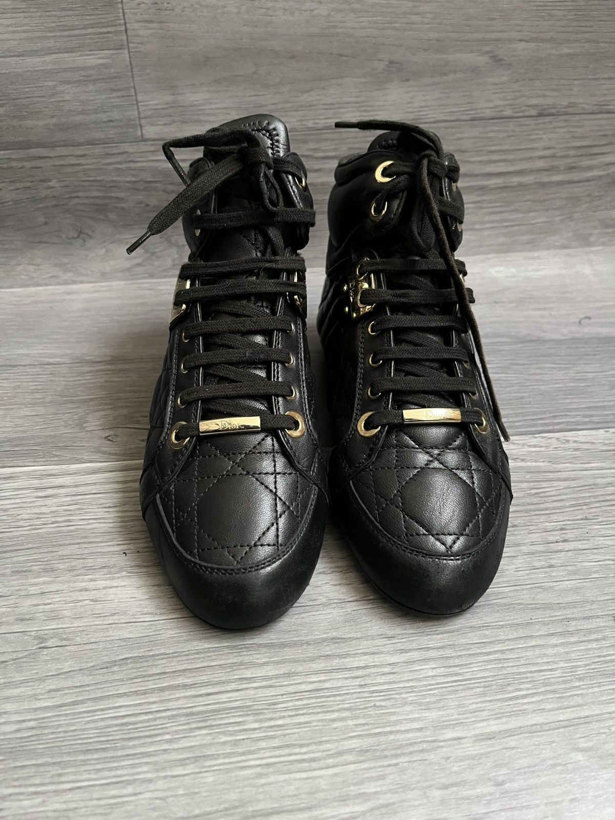 Dior Christian Dior cannage quilted high top sneakers Size US 6 / IT 36 - 4 Thumbnail